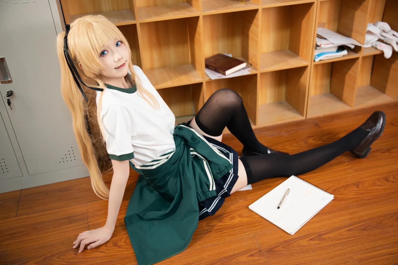 JK制服, 路人女主的养成方法, 英梨梨cos, 金发双马尾, 校园摄影 - 第9张