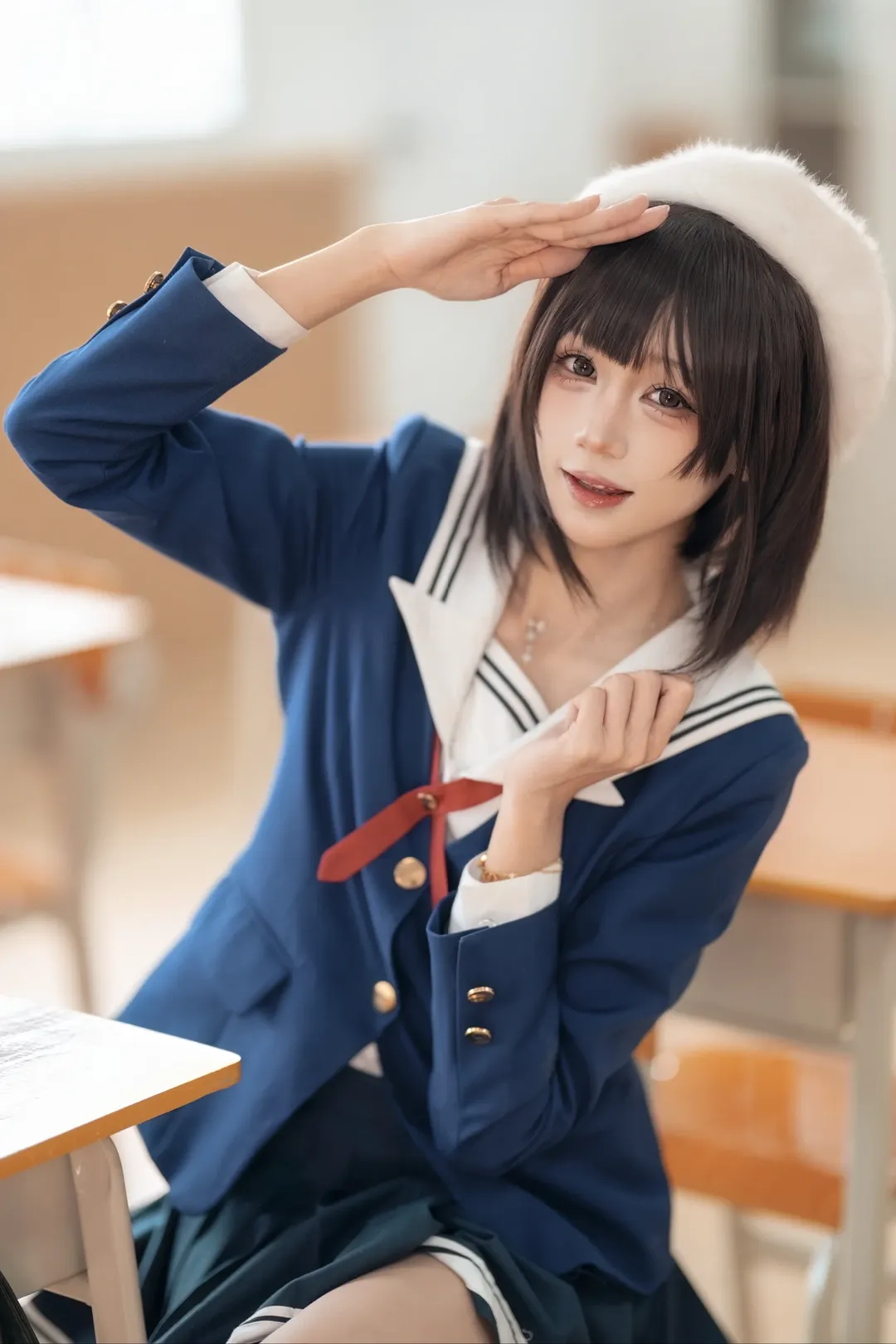 JK制服, 加藤恵コスプレ, 冴えない彼女の育てかた, 教室の写真, 日系少女 - 2枚目