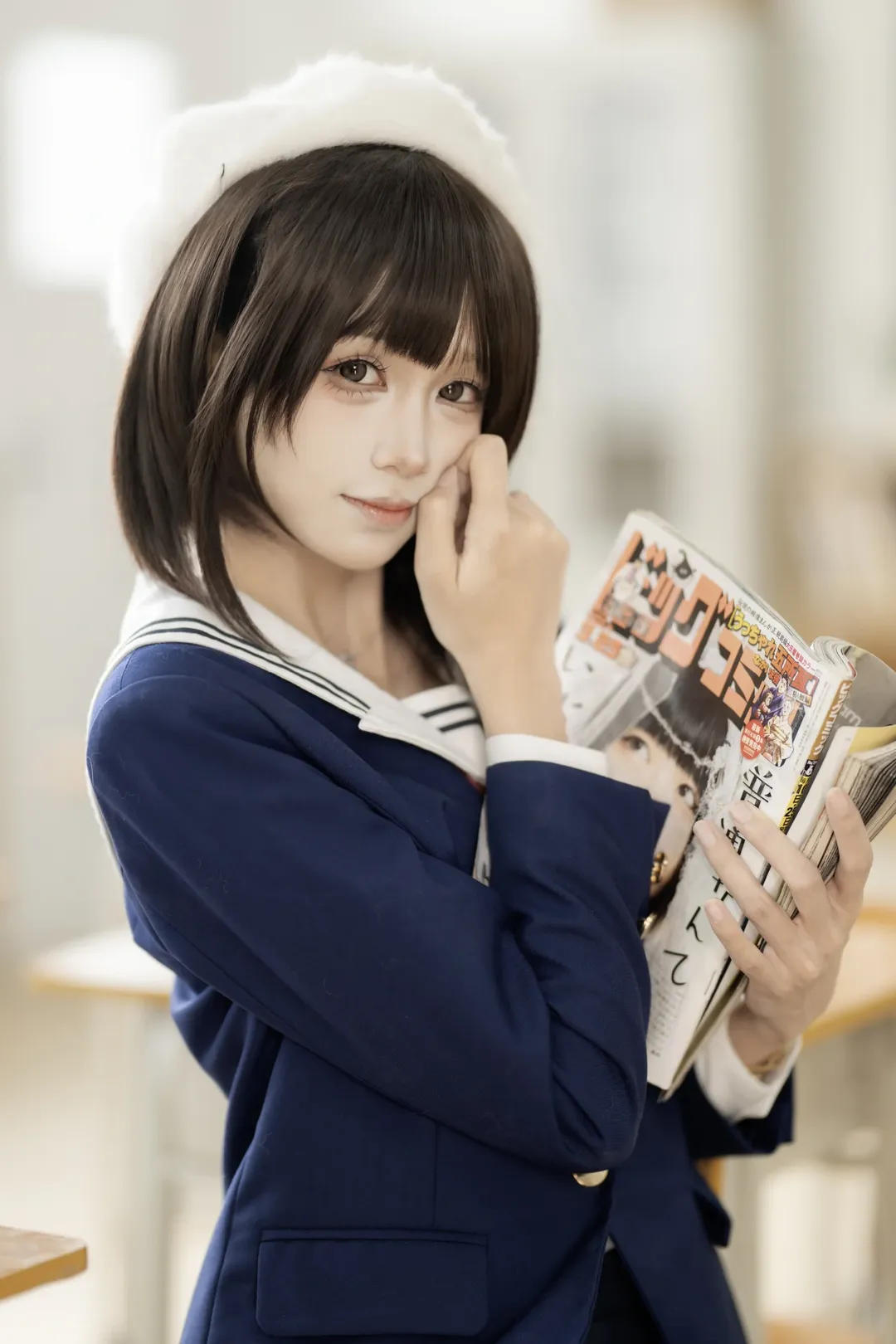 JK制服, 加藤恵コスプレ, 冴えない彼女の育てかた, 教室の写真, 日系少女 - 3枚目
