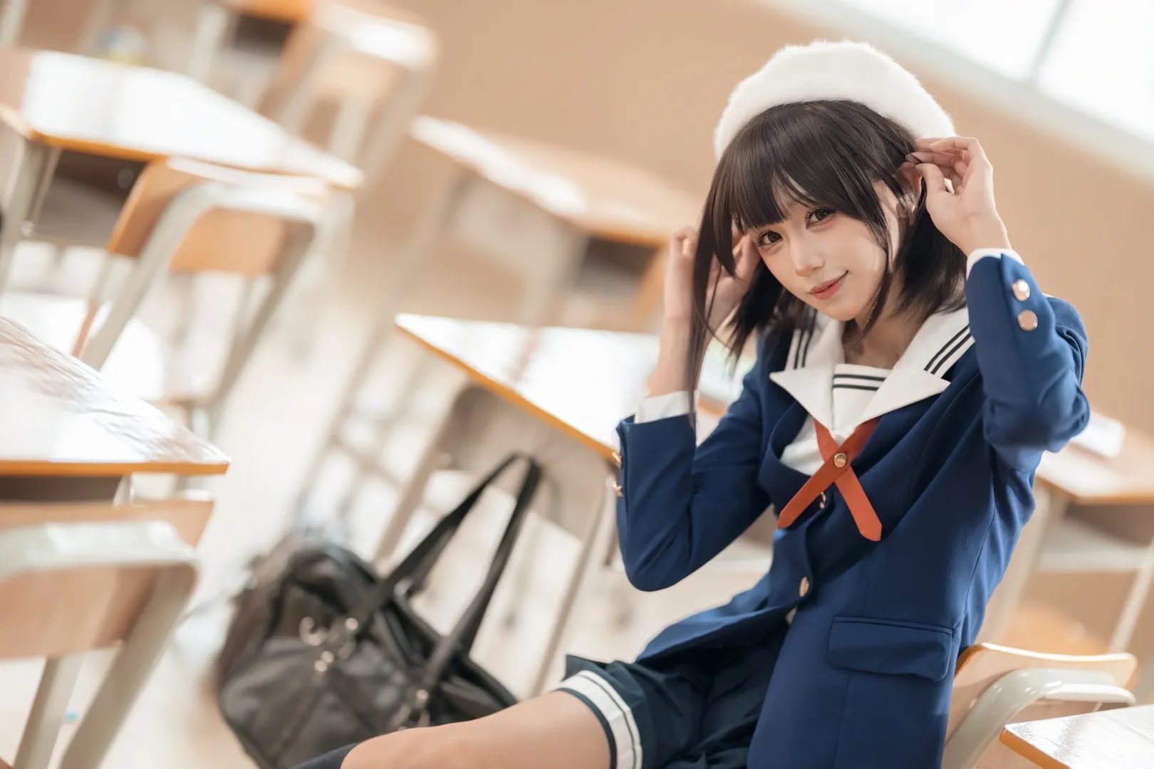 JK制服, 加藤恵コスプレ, 冴えない彼女の育てかた, 教室の写真, 日系少女 - 4枚目