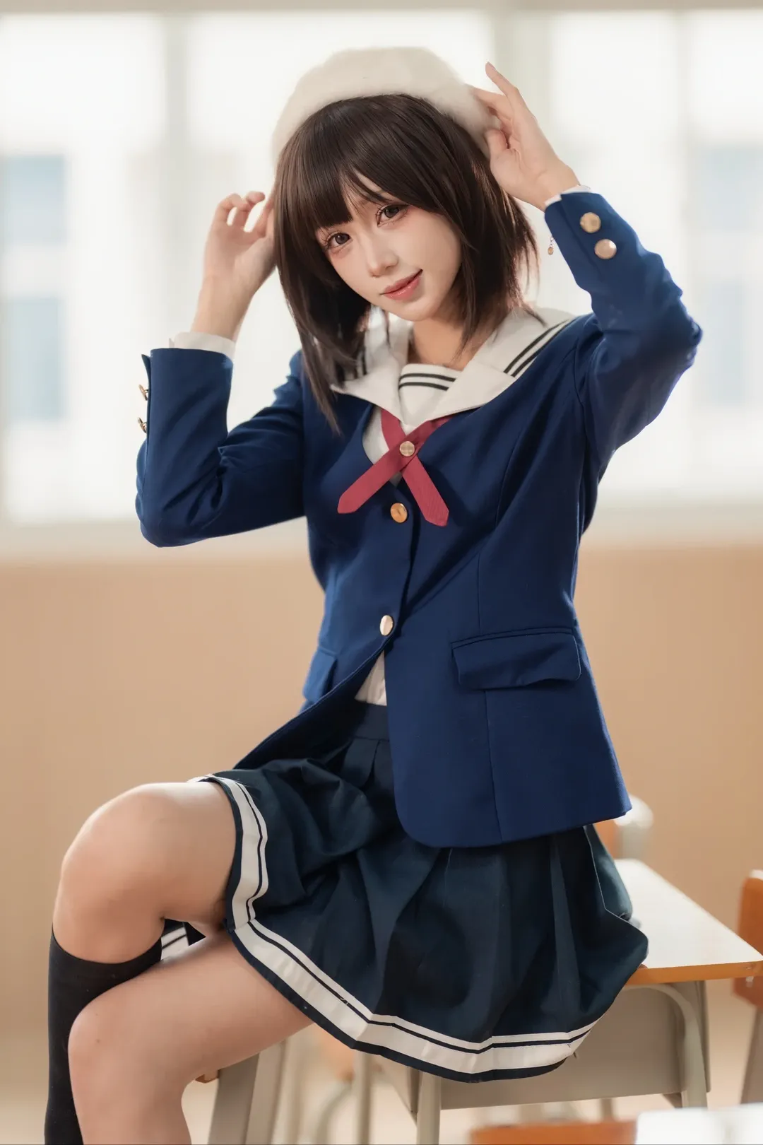 JK制服, 加藤恵コスプレ, 冴えない彼女の育てかた, 教室の写真, 日系少女 - 9枚目