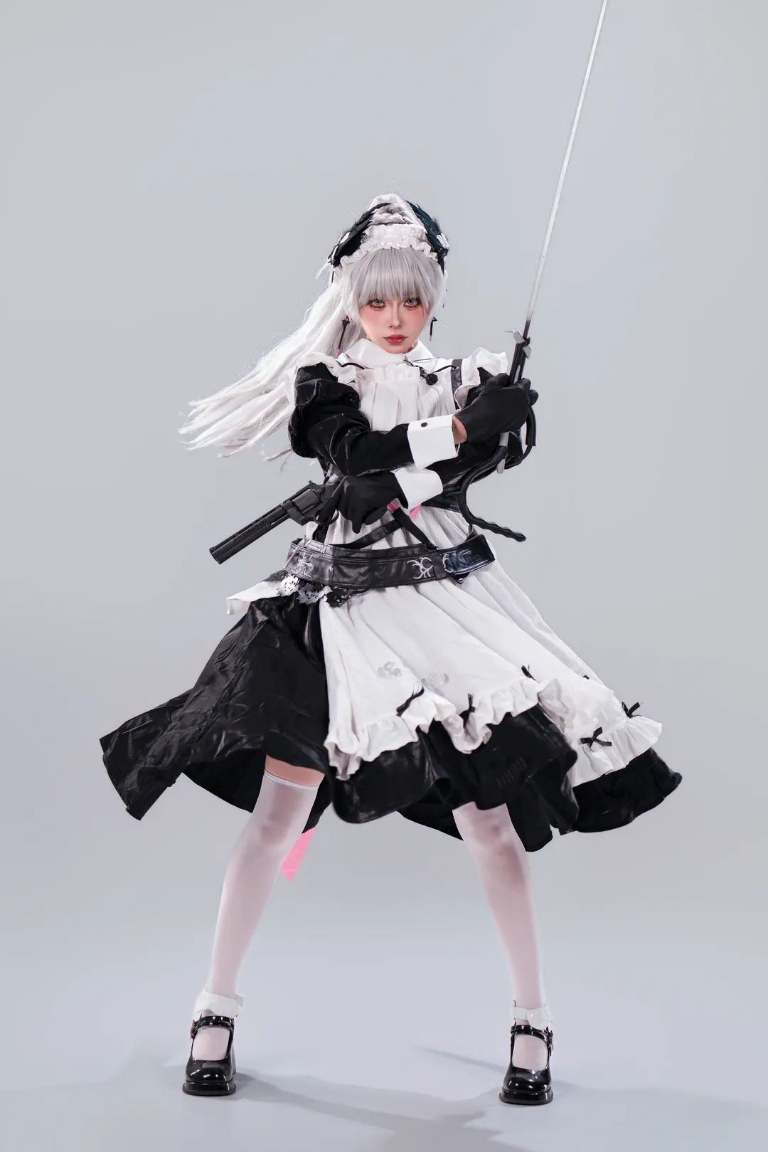 二次元撮影, アークナイツ, タクティカルメイド, アイリーニコスプレ, 白ホリ客写