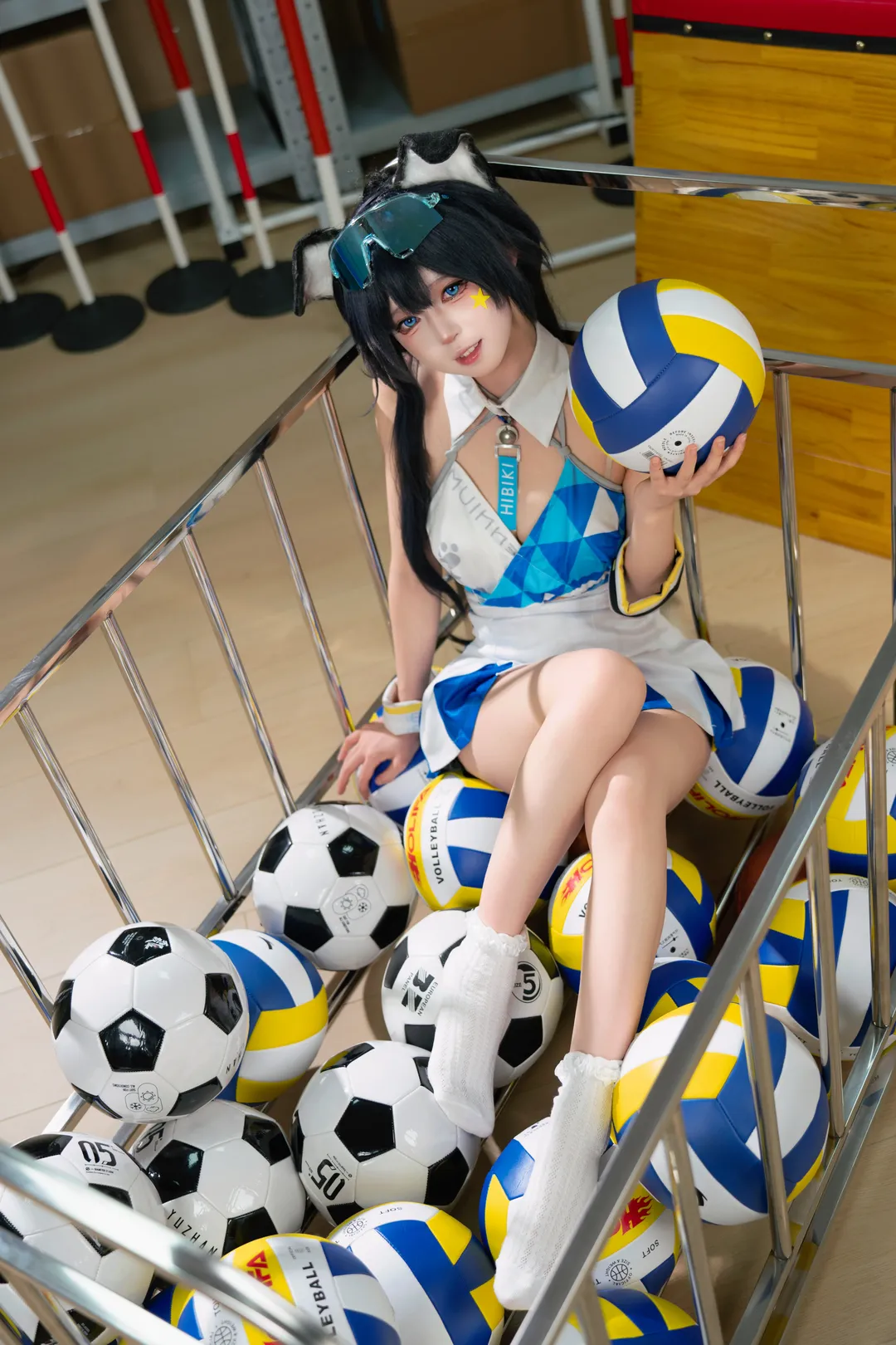 二次元摄影, 蔚蓝档案, cosplay分享, 猫冢响cos, 拉拉队cos - 第1张