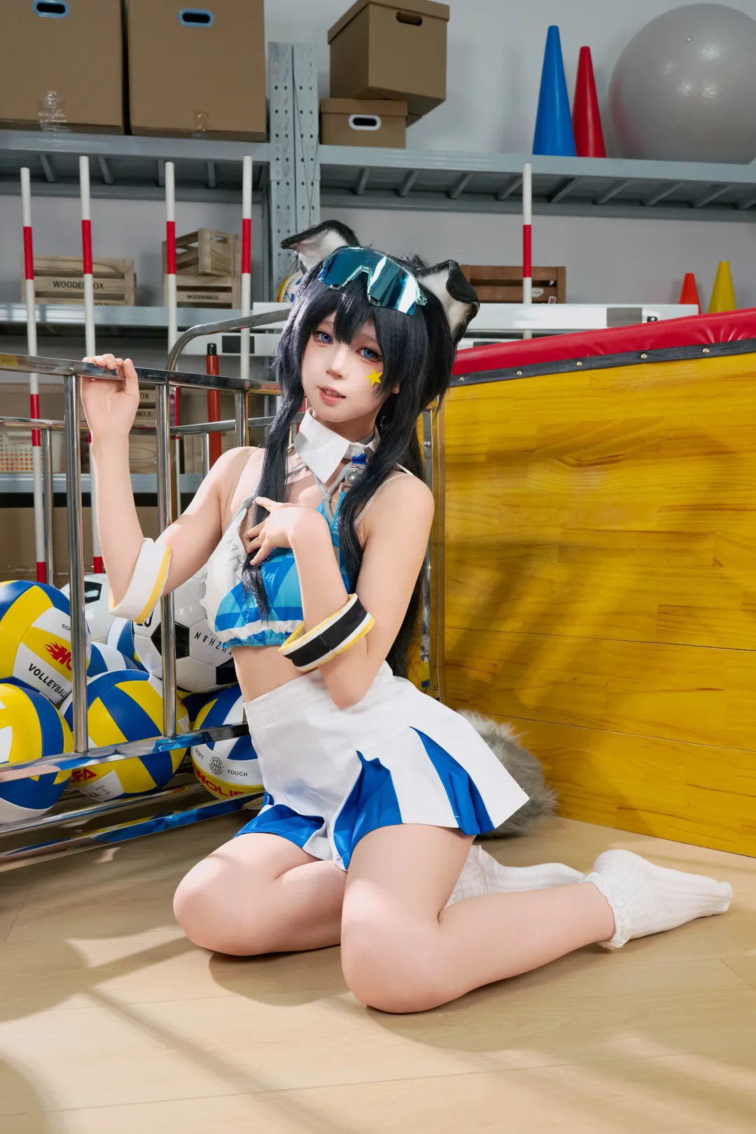 二次元摄影, 蔚蓝档案, cosplay分享, 猫冢响cos, 拉拉队cos - 第2张