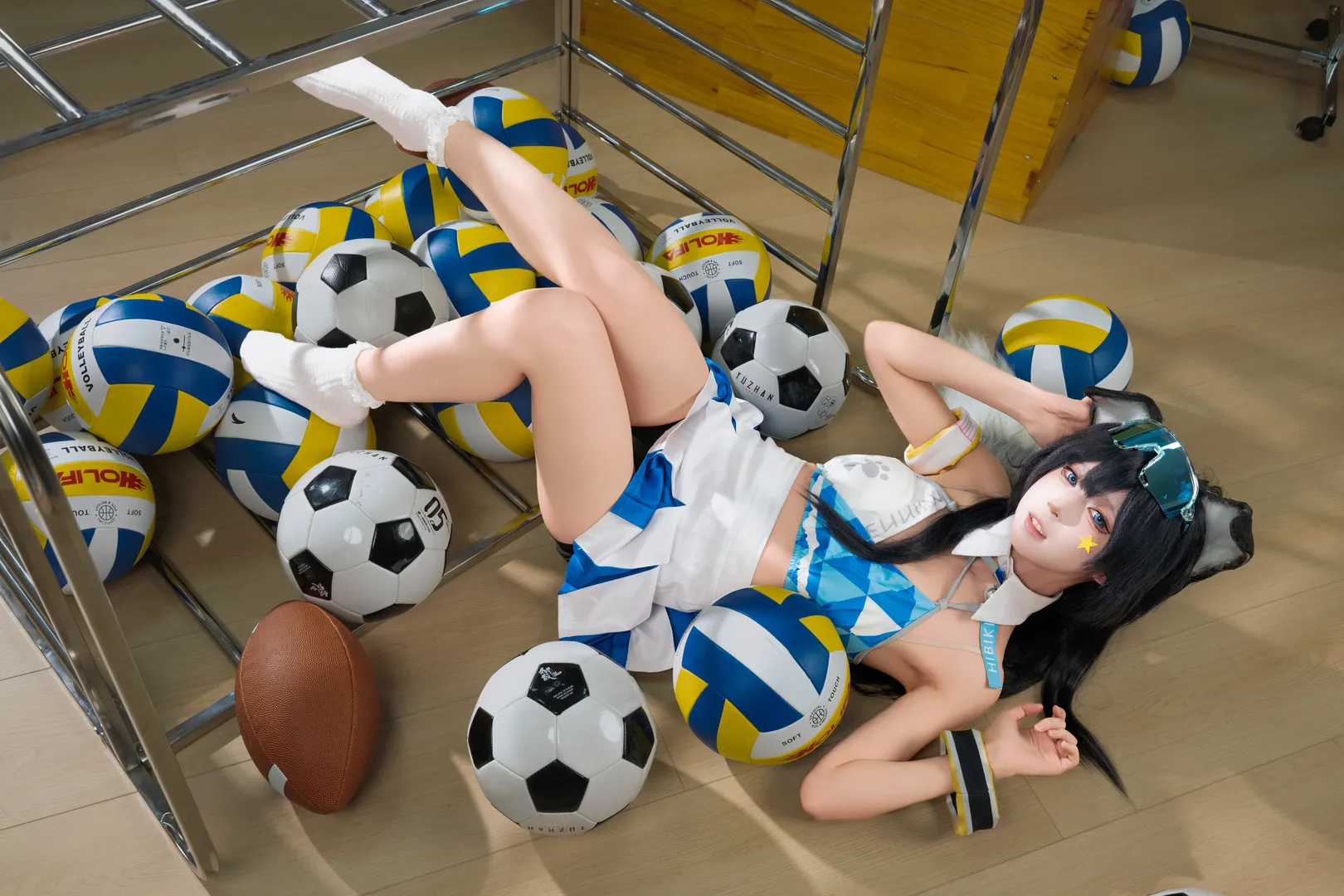 二次元摄影, 蔚蓝档案, cosplay分享, 猫冢响cos, 拉拉队cos - 第4张