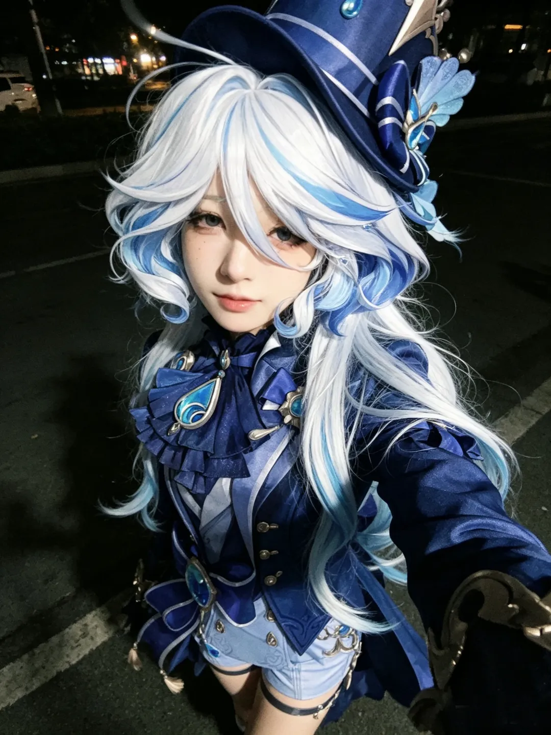 Roleplay, Genshin Impact, cosplay, Furina cosplay, Night photography