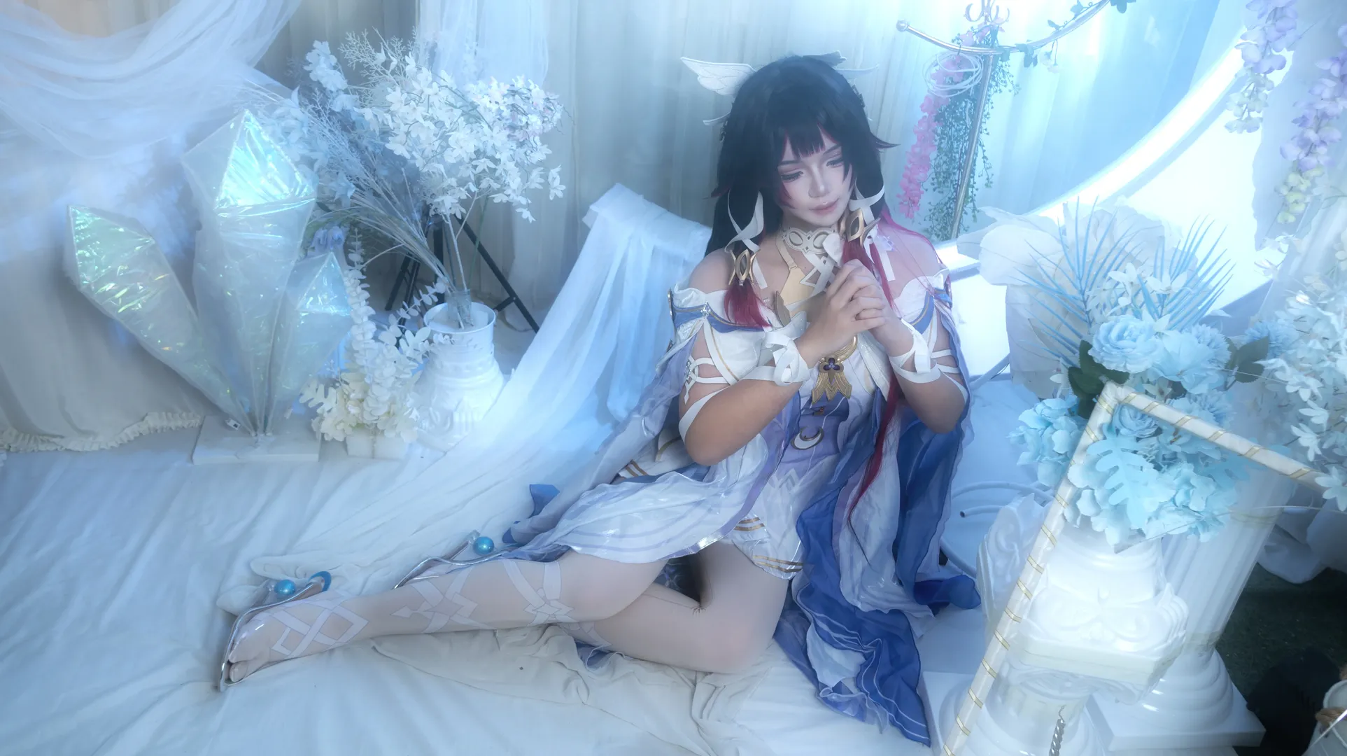 原神, 哥倫比婭cos, 二次元少女, 夢幻佈景, cosplay攝影