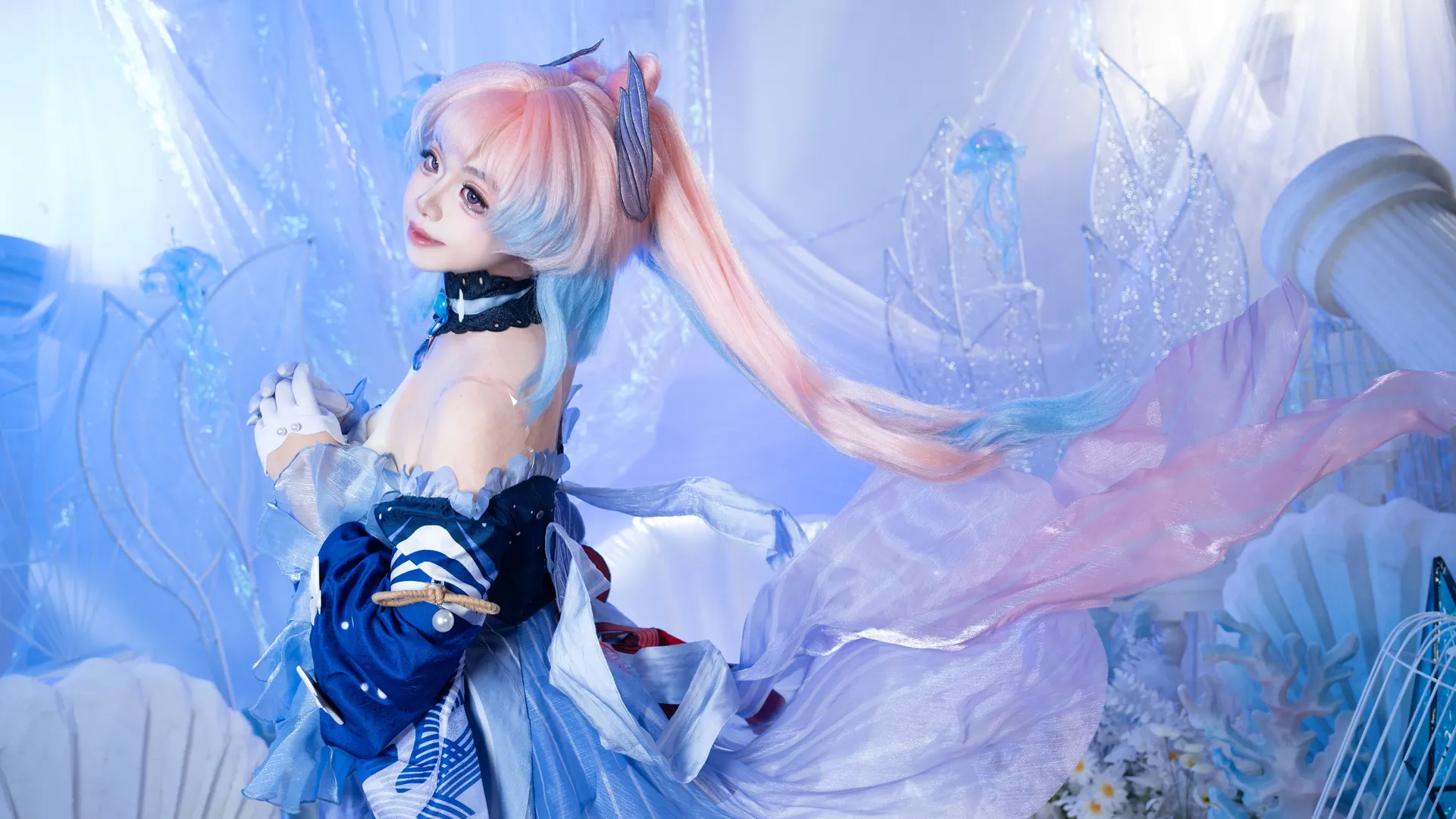 原神, 珊瑚宮心海 コスプレ, 水元素, 二次元コスプレイヤー, 海洋風の撮影