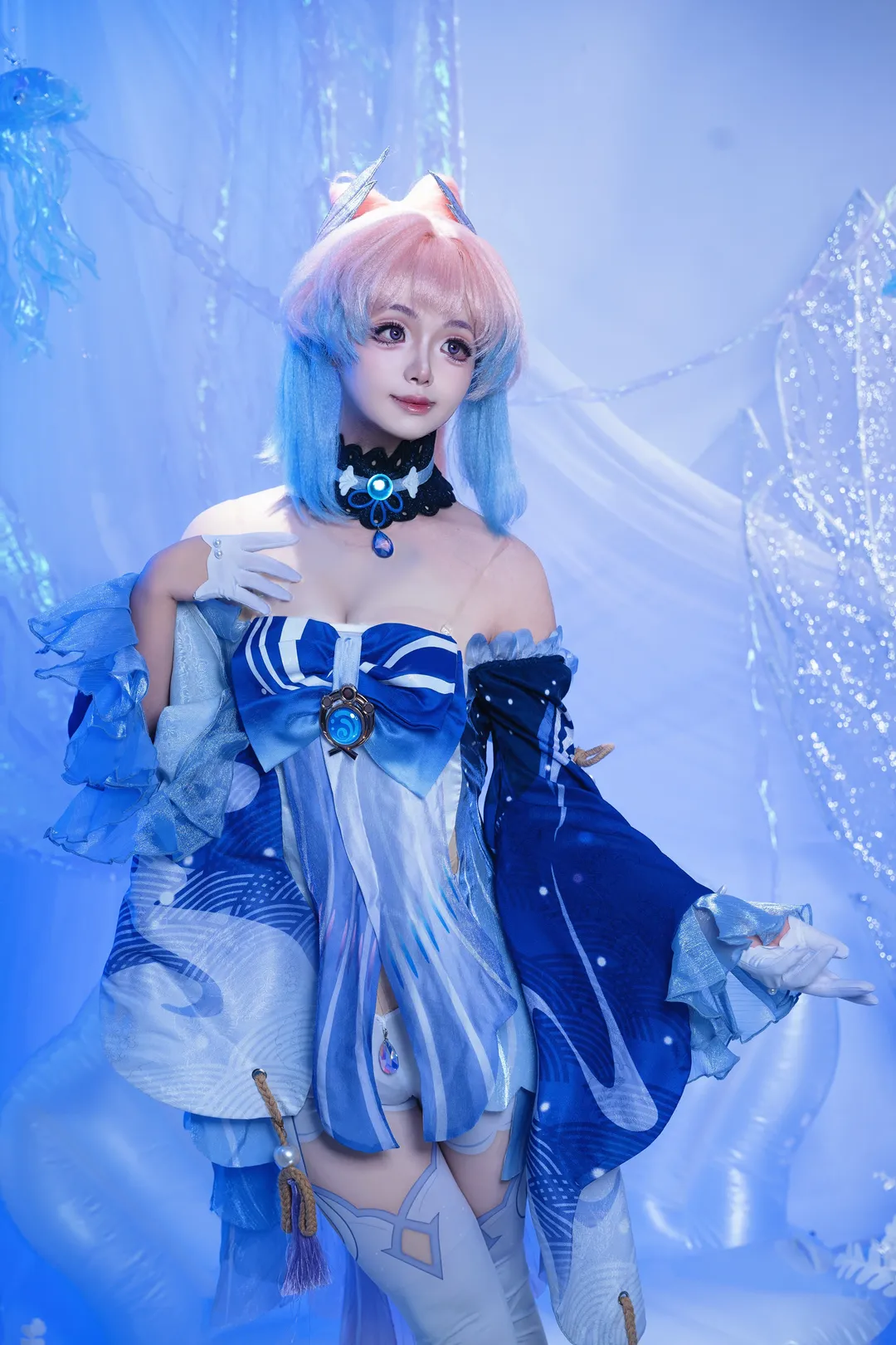 原神, 珊瑚宮心海 コスプレ, 二次元コスプレ, コスプレ撮影, 青い水元素
