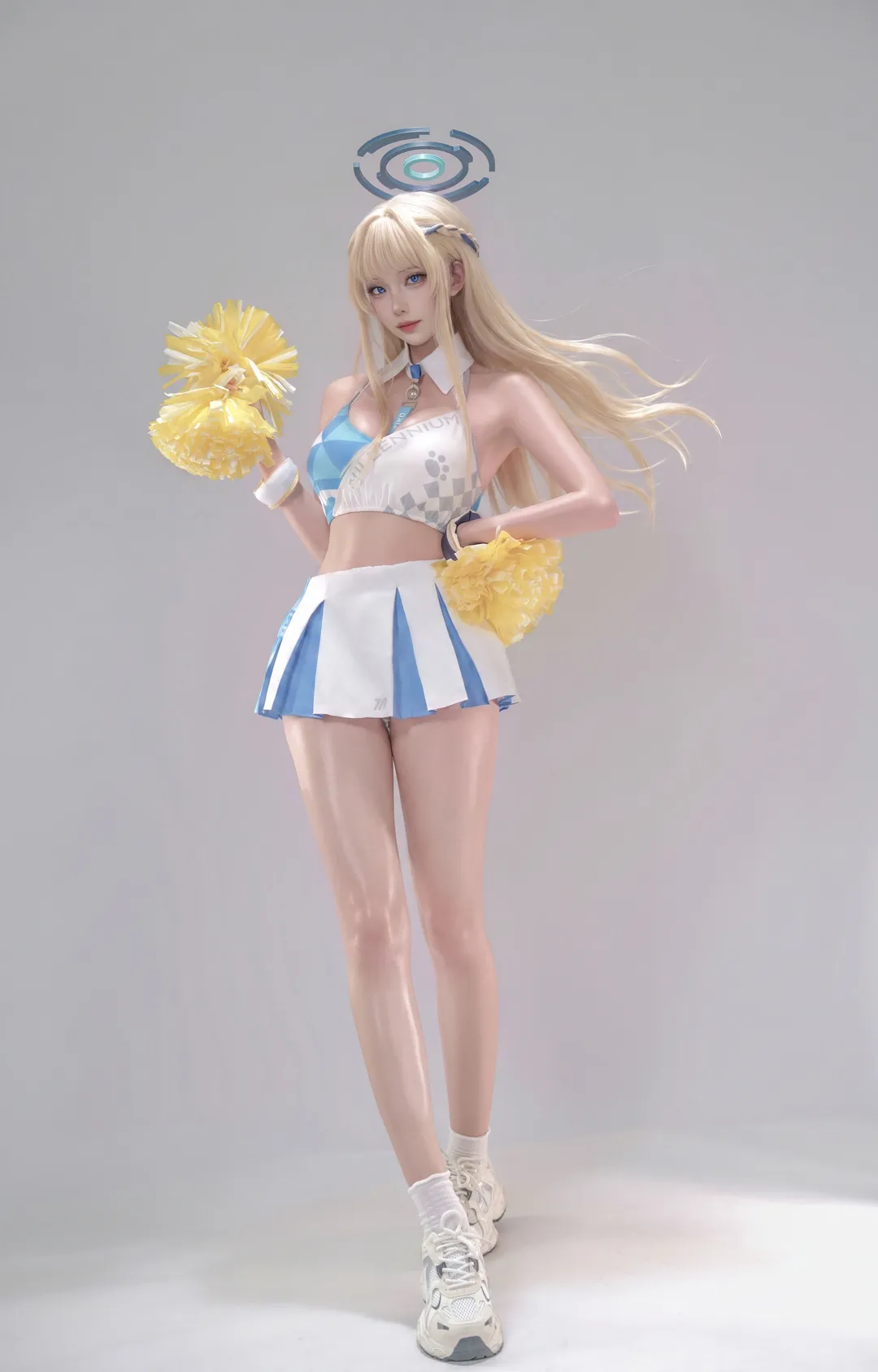 ブルーアーカイブ, コスプレ撮影, 飛鳥馬トキ コスプレ, チアリーダー衣装, 二次元応援