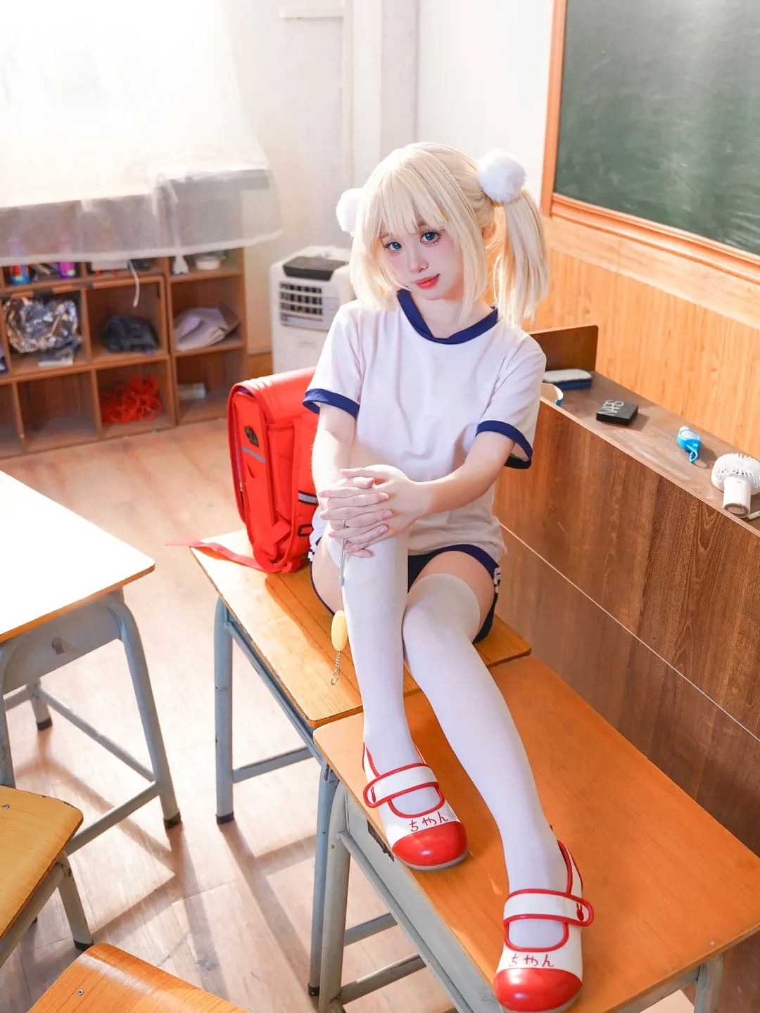 二次元cos, 时雨羽衣cos, 校园摄影, 体操服cosplay, 时雨羽衣