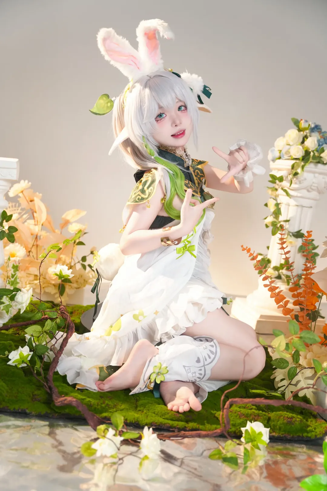 原神, cosplay, 纳西妲cos, 夏日氛围, 森系精灵