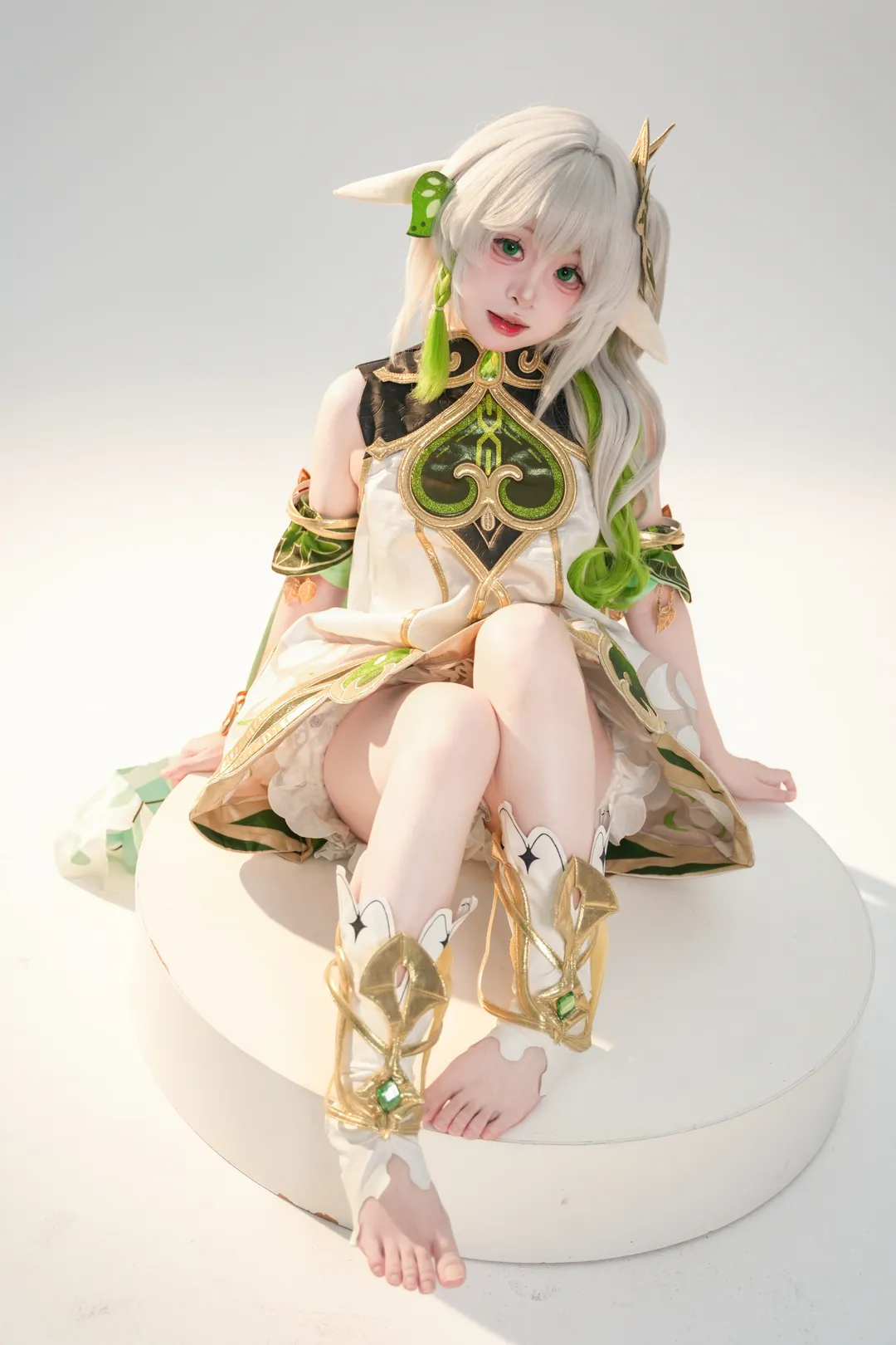 原神, 纳西妲cos, 游戏角色还原, 精灵耳cos, 白净系cosplay