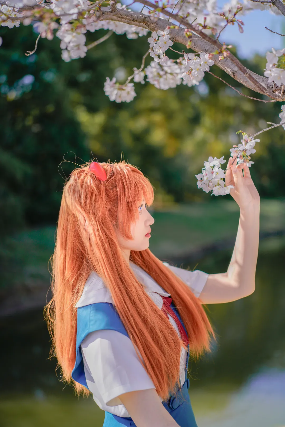 明日香cos, 新世纪福音战士, 制服穿搭, 双人cosplay, 樱花cos - 第1张