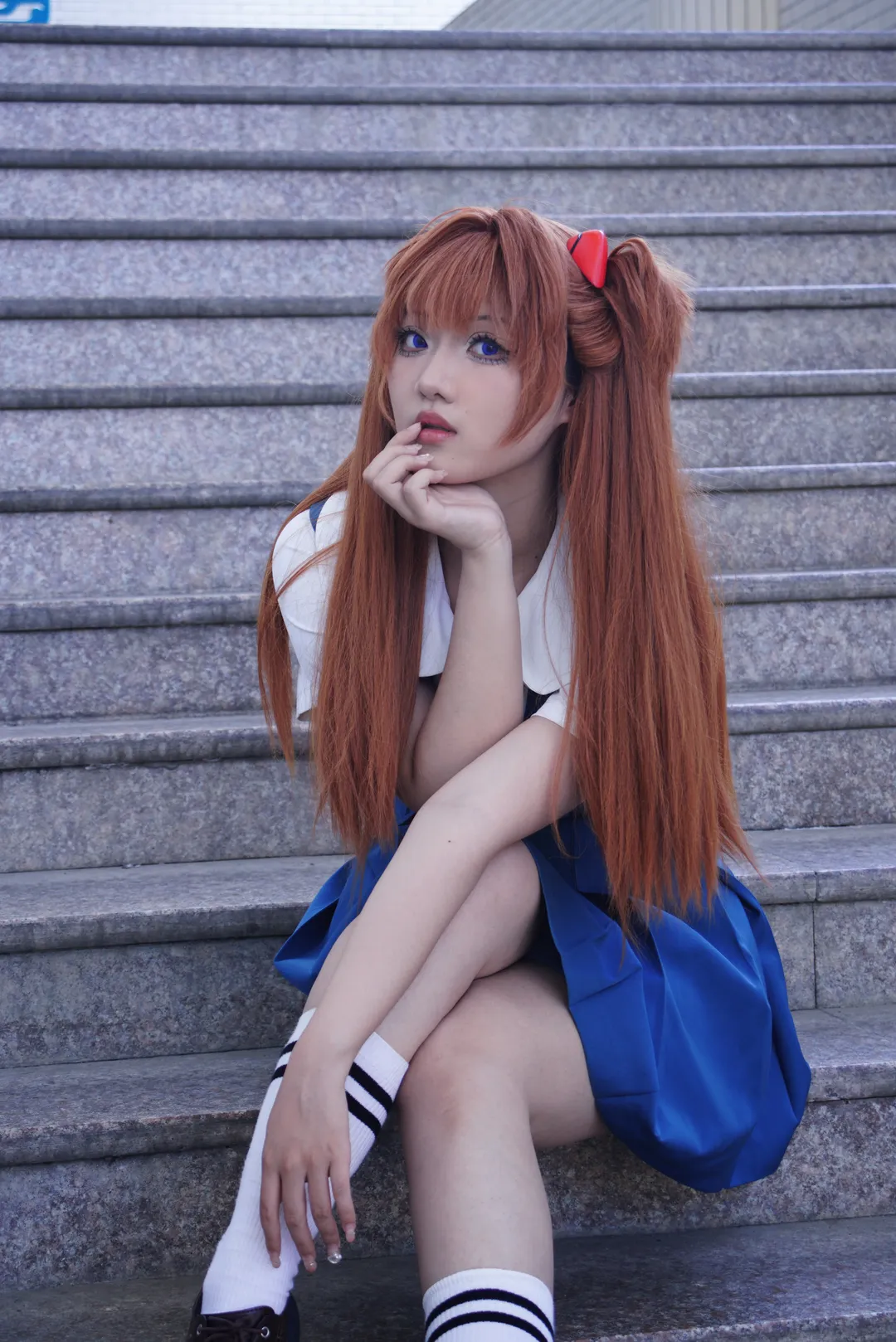 明日香cos, 新世纪福音战士, 制服穿搭, 双人cosplay, 樱花cos - 第10张