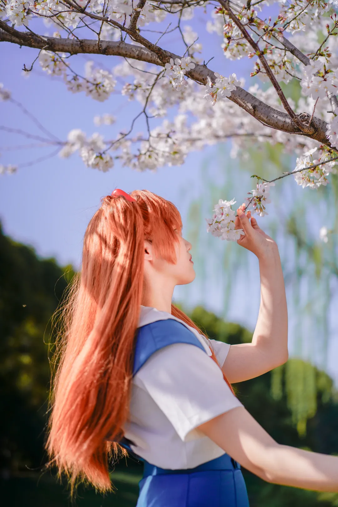 明日香cos, 新世纪福音战士, 制服穿搭, 双人cosplay, 樱花cos - 第2张