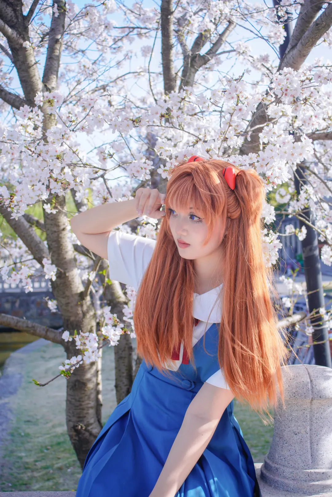 明日香cos, 新世纪福音战士, 制服穿搭, 双人cosplay, 樱花cos - 第3张
