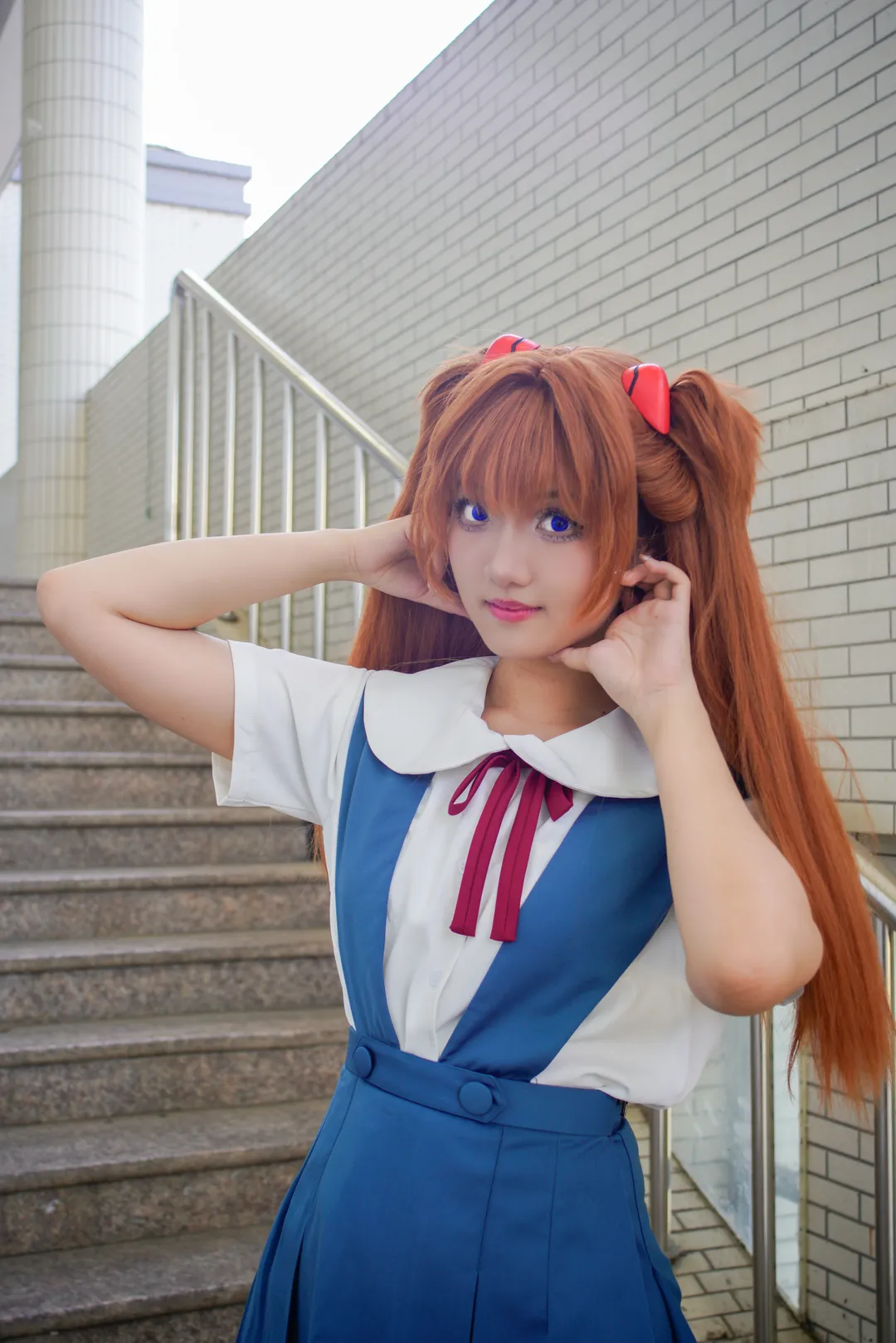 明日香cos, 新世纪福音战士, 制服穿搭, 双人cosplay, 樱花cos - 第9张