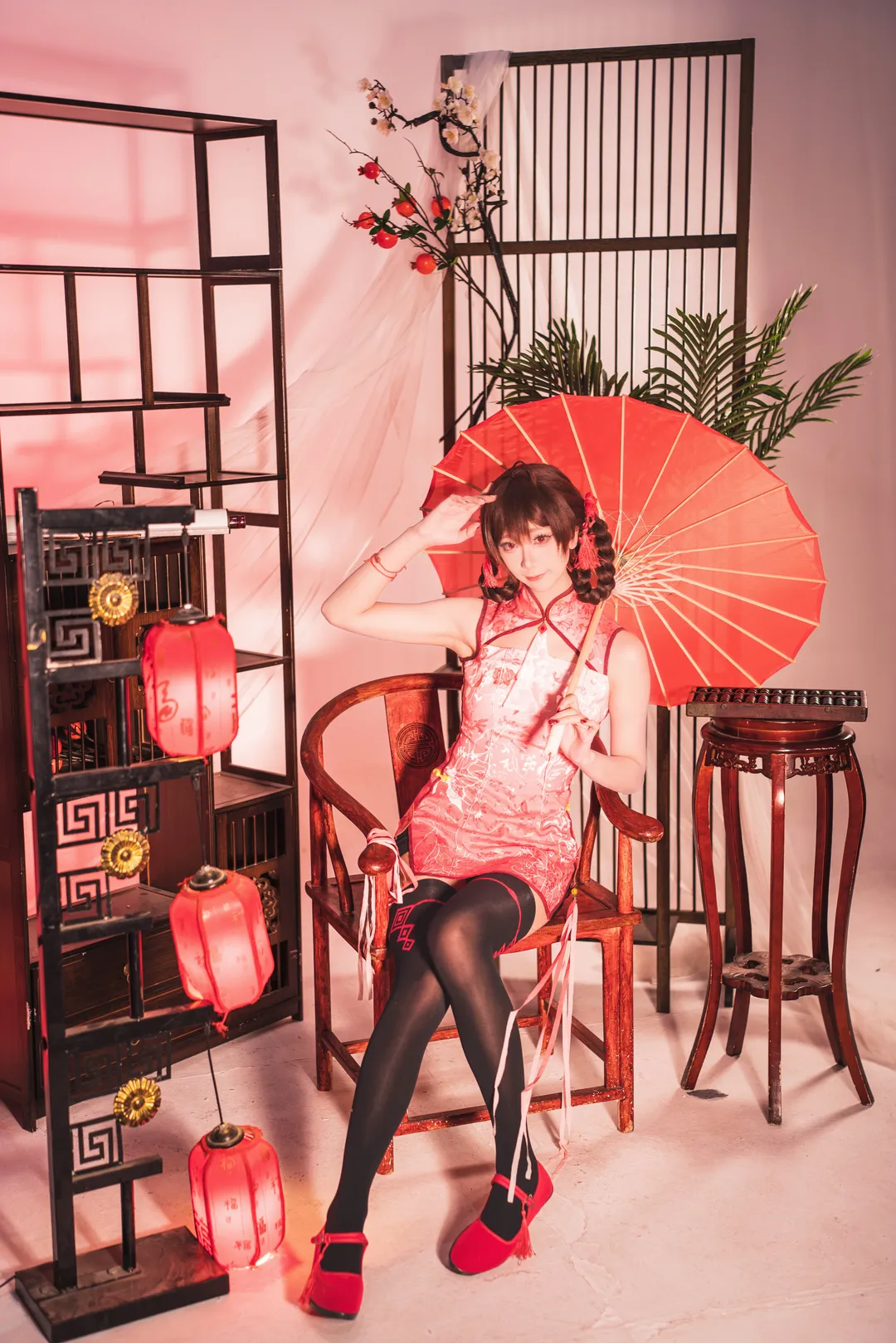 二次元摄影, 国风旗袍, VOCALOID, 乐正绫cos, 棚拍分享