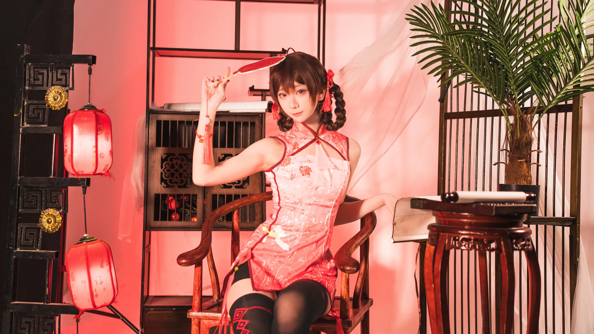 二次元摄影, 国风旗袍, VOCALOID, 乐正绫cos, 棚拍分享 - 第6张