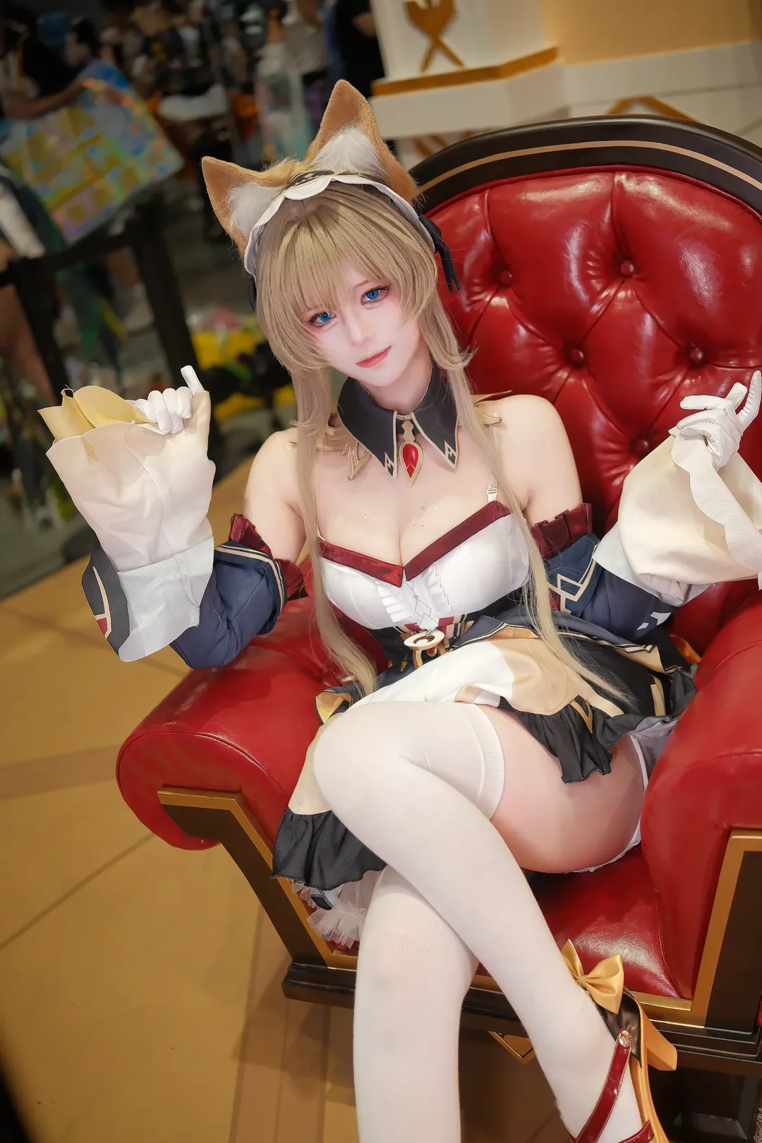 原神, 人形コスプレ, イベント写真, 白ストッキング, 獣耳少女 - 3枚目