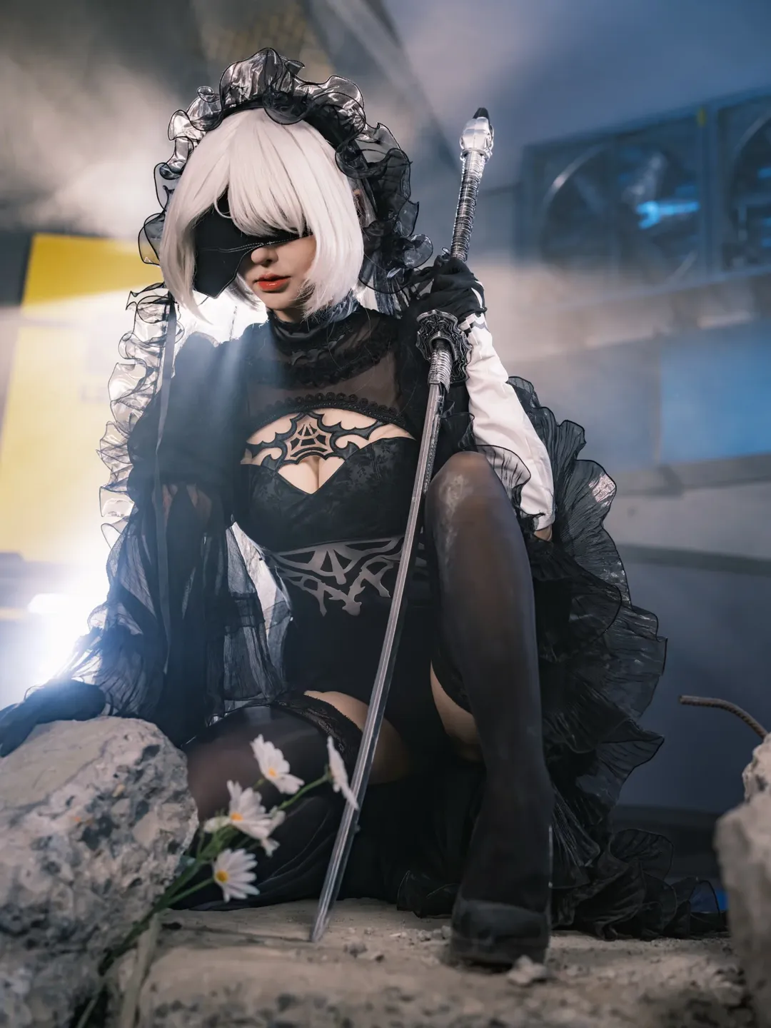 cosplay, 尼尔机械纪元, 暗黑系, 2Bcos, 废墟写真 - 第1张