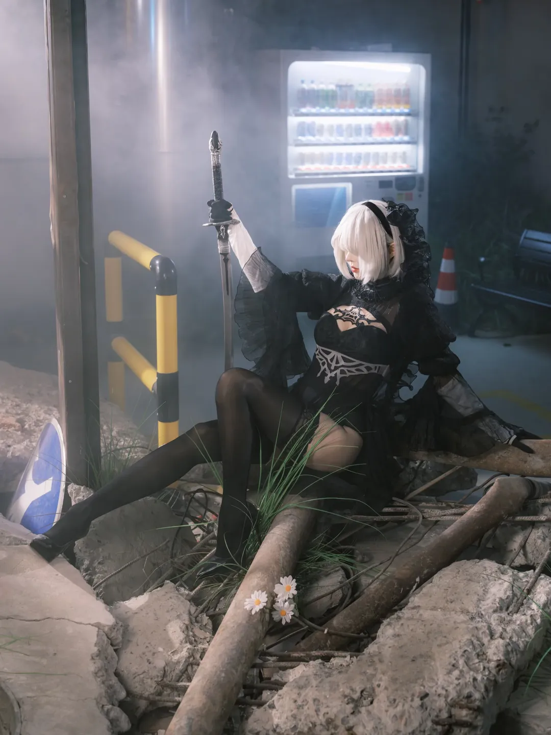 cosplay, 尼尔机械纪元, 暗黑系, 2Bcos, 废墟写真 - 第3张