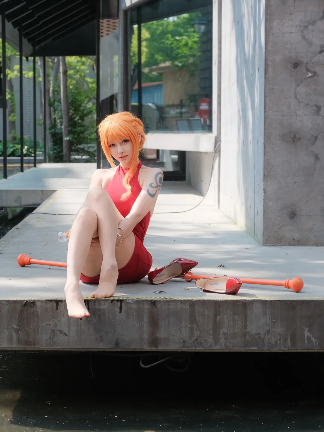 娜美cos, 海贼王, 海贼王cosplay, 蛋糕岛, 红裙造型 - 第5张