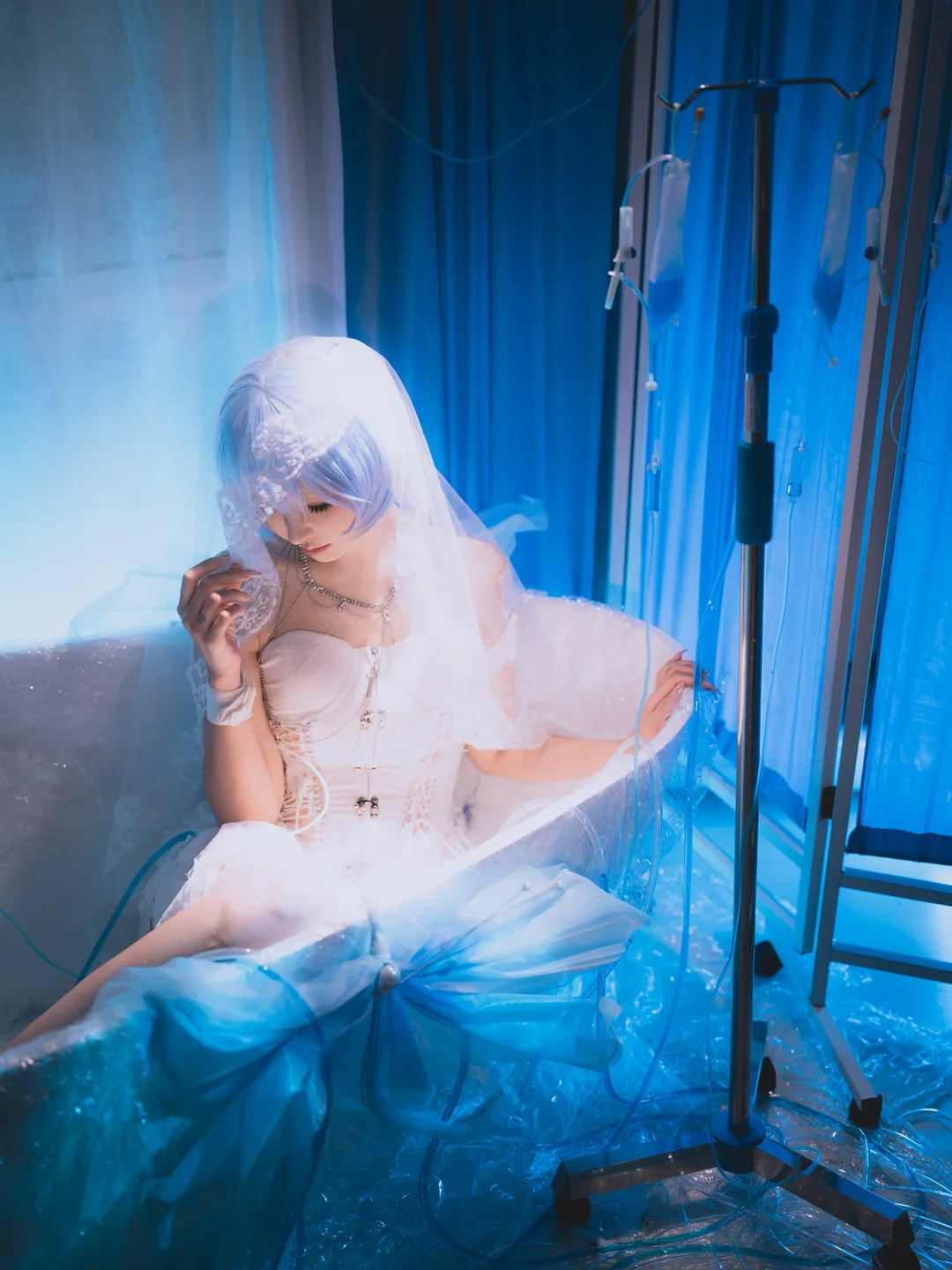 2次元少女, 雰囲気のある写真, 綾波レイコスプレ, 新世紀エヴァンゲリオン, 病名は愛だった - 6枚目