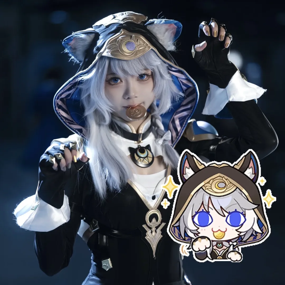 赛飞儿cos, 场照返图, 兽耳cosplay, 广州萤火虫漫展, 银发蓝眼妆造 - 第1张