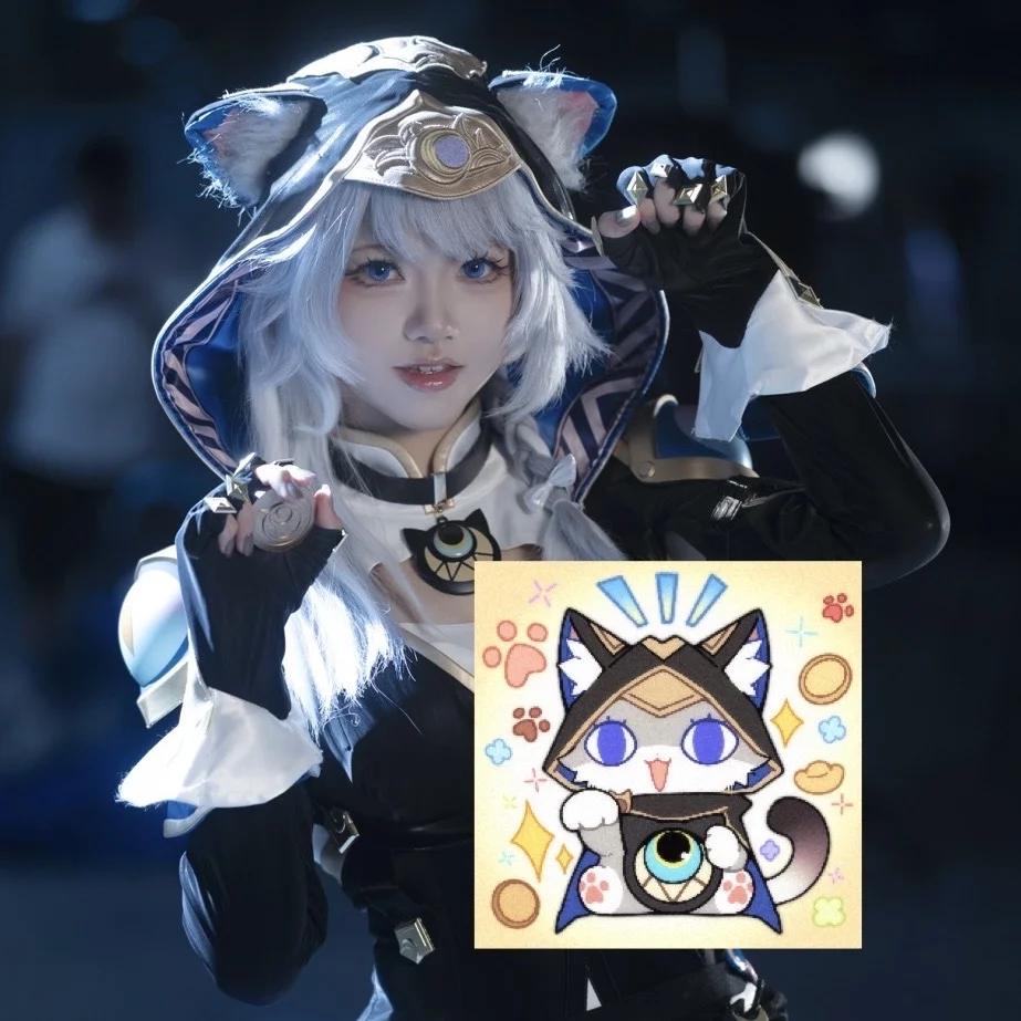 赛飞儿cos, 场照返图, 兽耳cosplay, 广州萤火虫漫展, 银发蓝眼妆造 - 第2张