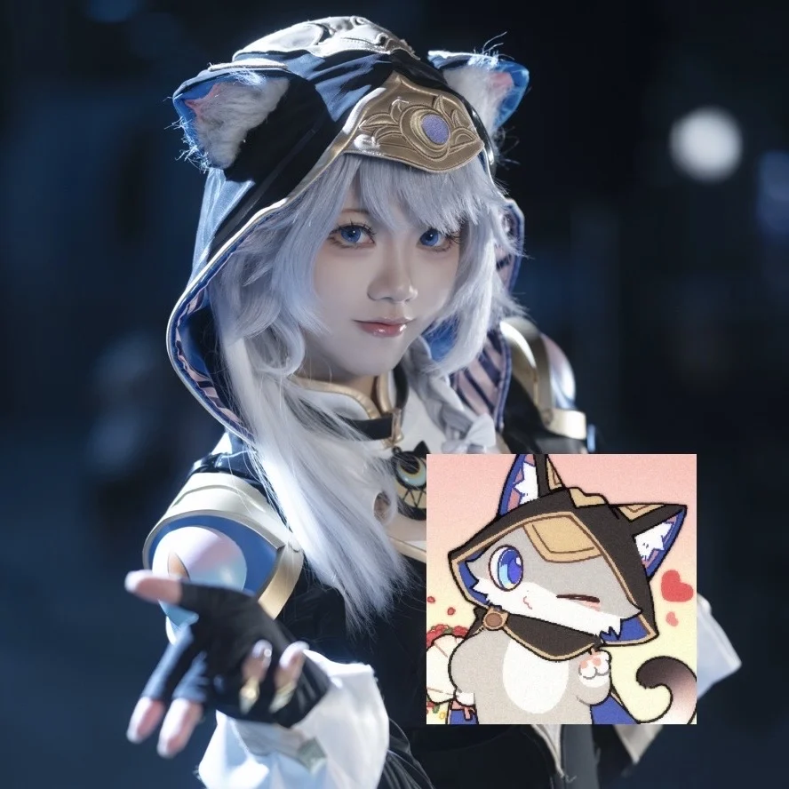 赛飞儿cos, 场照返图, 兽耳cosplay, 广州萤火虫漫展, 银发蓝眼妆造 - 第3张