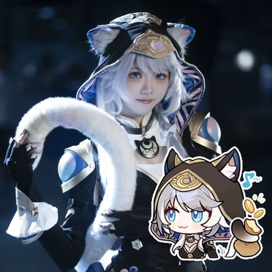 赛飞儿cos, 场照返图, 兽耳cosplay, 广州萤火虫漫展, 银发蓝眼妆造 - 第4张
