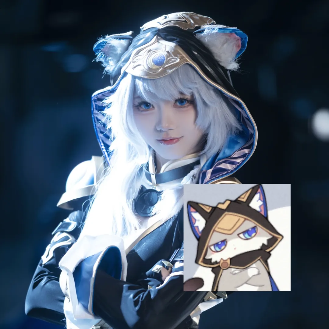 赛飞儿cos, 场照返图, 兽耳cosplay, 广州萤火虫漫展, 银发蓝眼妆造