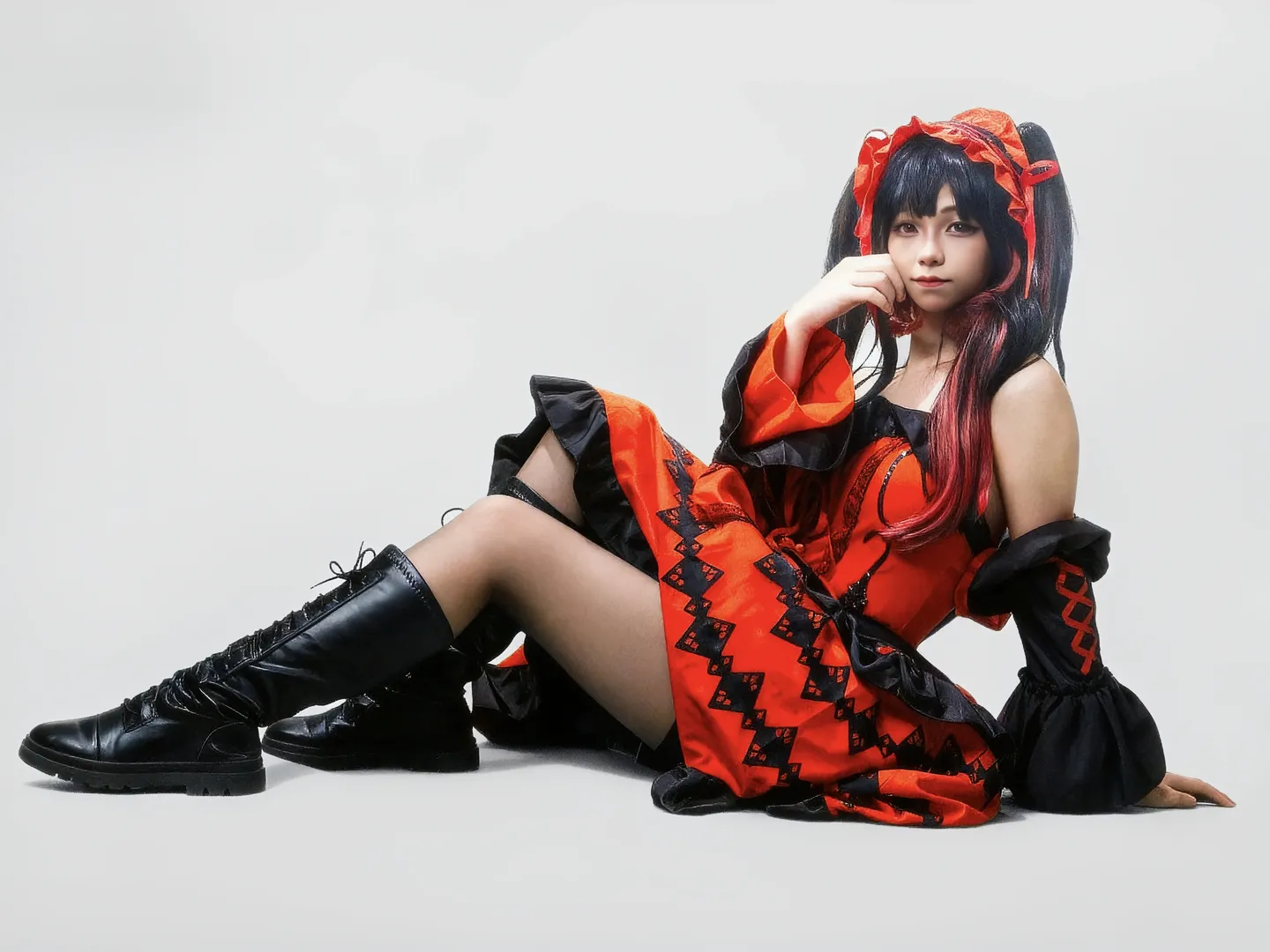 Anime-style photography, Cosplay photoshoot, Studio portrait, Date A Live, Kurumi cosplay