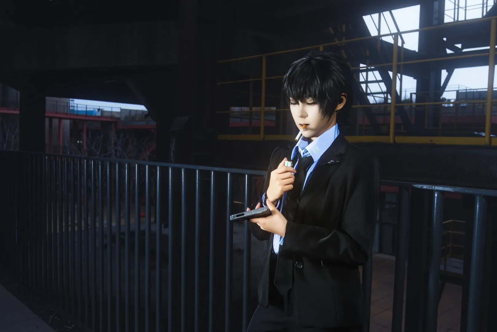厳峫コスプレ, 破雲, 江停コスプレ, 杭鋼撮影, 黒スーツコスプレ - 6枚目