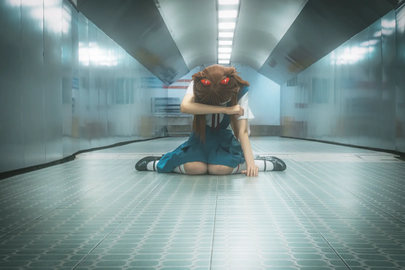 二次元撮影, 雰囲気のある写真, アスカコスプレ, 新世紀エヴァンゲリオン, コスプレ撮影