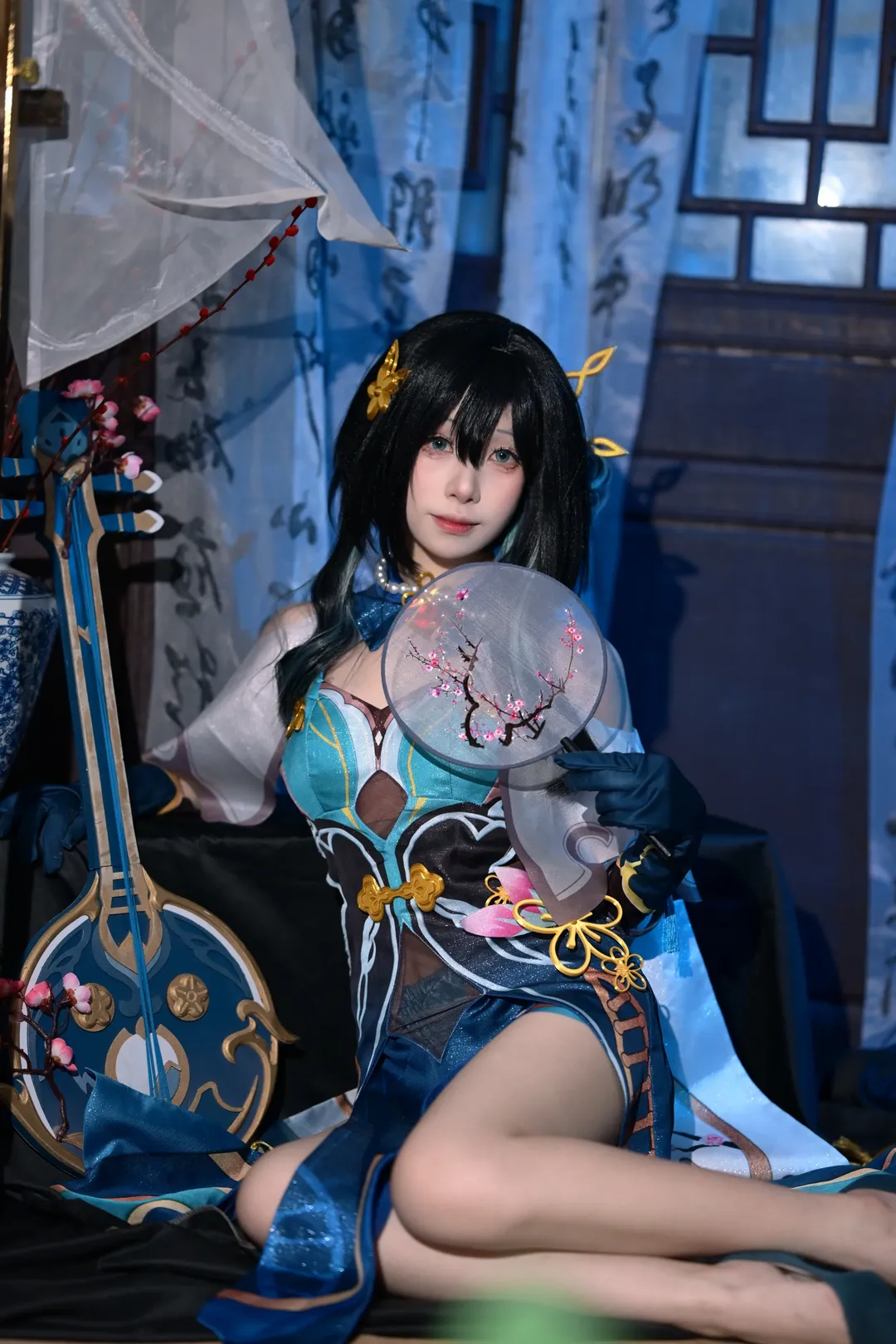 Honkai: Star Rail, Ruan Mei cosplay, Chinese-style cosplay, Blue hour photography, Cosplay photoshoot