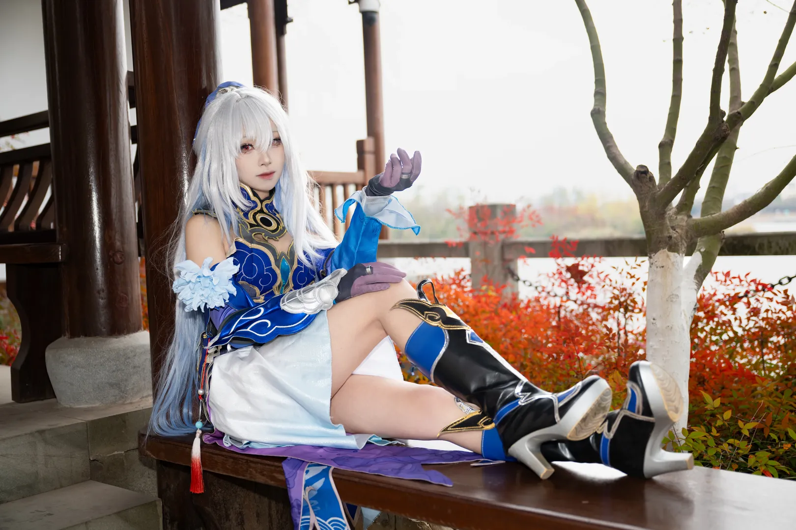 崩坏星穹铁道, 镜流cos, cosplay摄影, 国风幻想, 户外外景