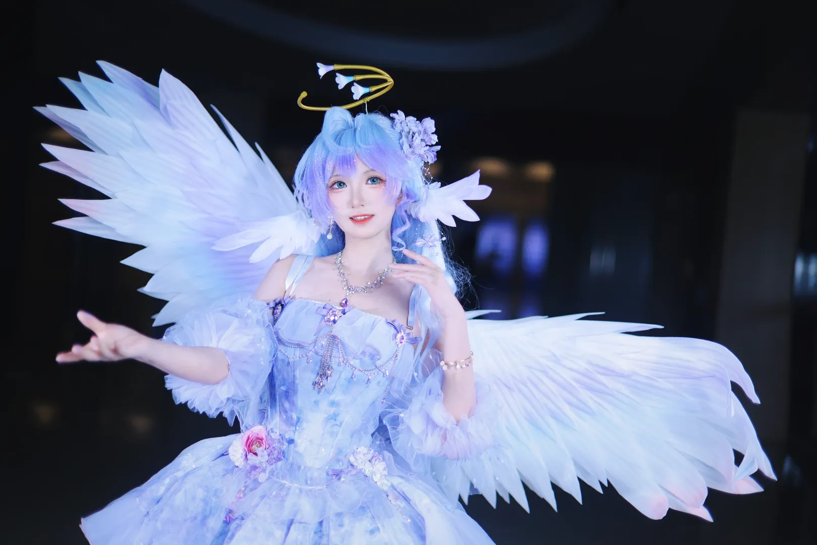 崩坏星穹铁道, 知更鸟cos, 梦幻蓝色系, 天使cosplay, 漫展私设