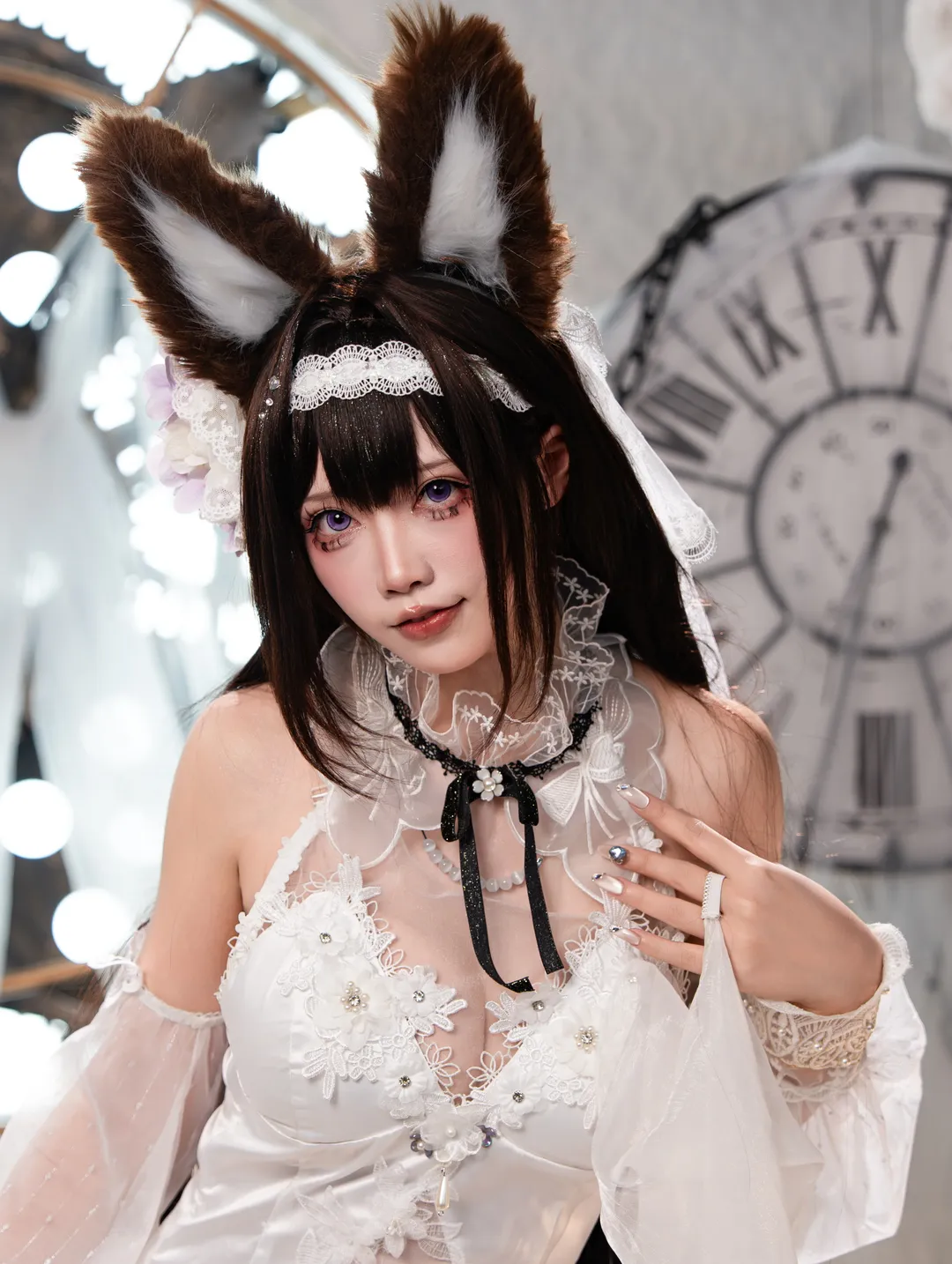碧蓝航线, cosplay正片, 天城cos, 二次元出镜, 白纱兽耳