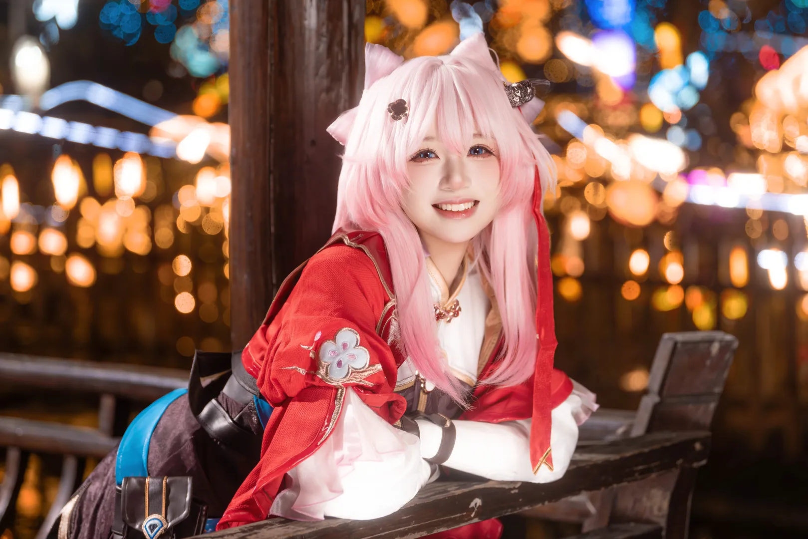 崩坏星穹铁道, 三月七cos, 二次元cos, 夜景人像, cosplay正片 - 第1张