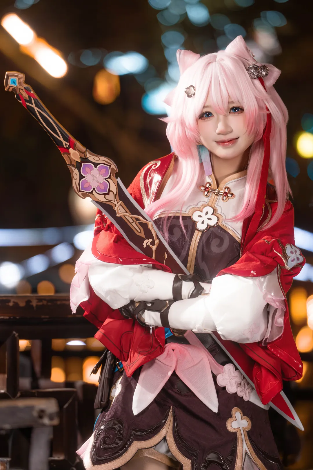 崩坏星穹铁道, 三月七cos, 二次元cos, 夜景人像, cosplay正片 - 第3张