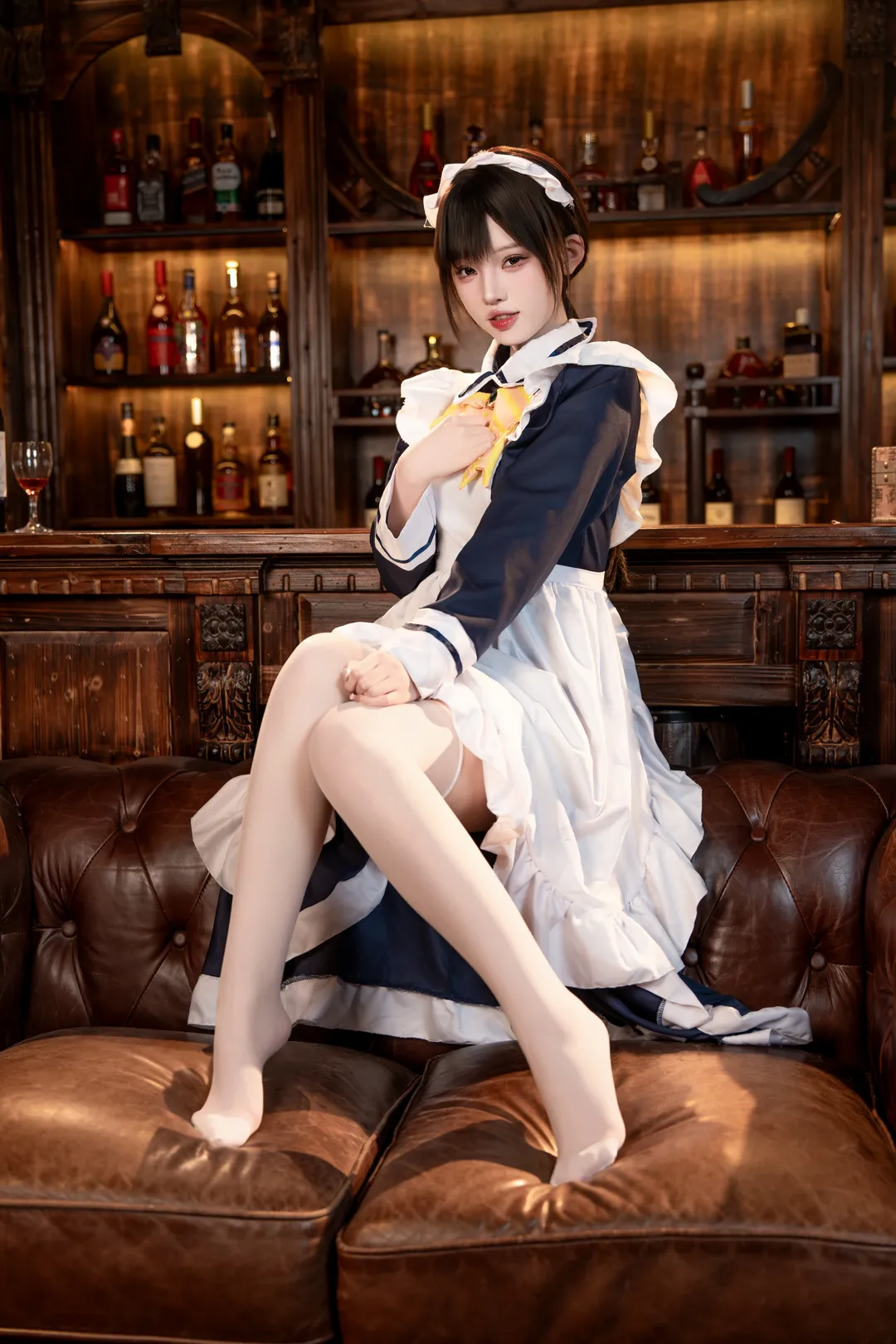 メイド服, ゆずソフト, 四季ナツメコスプレ, コスプレ撮影, レトロな酒場