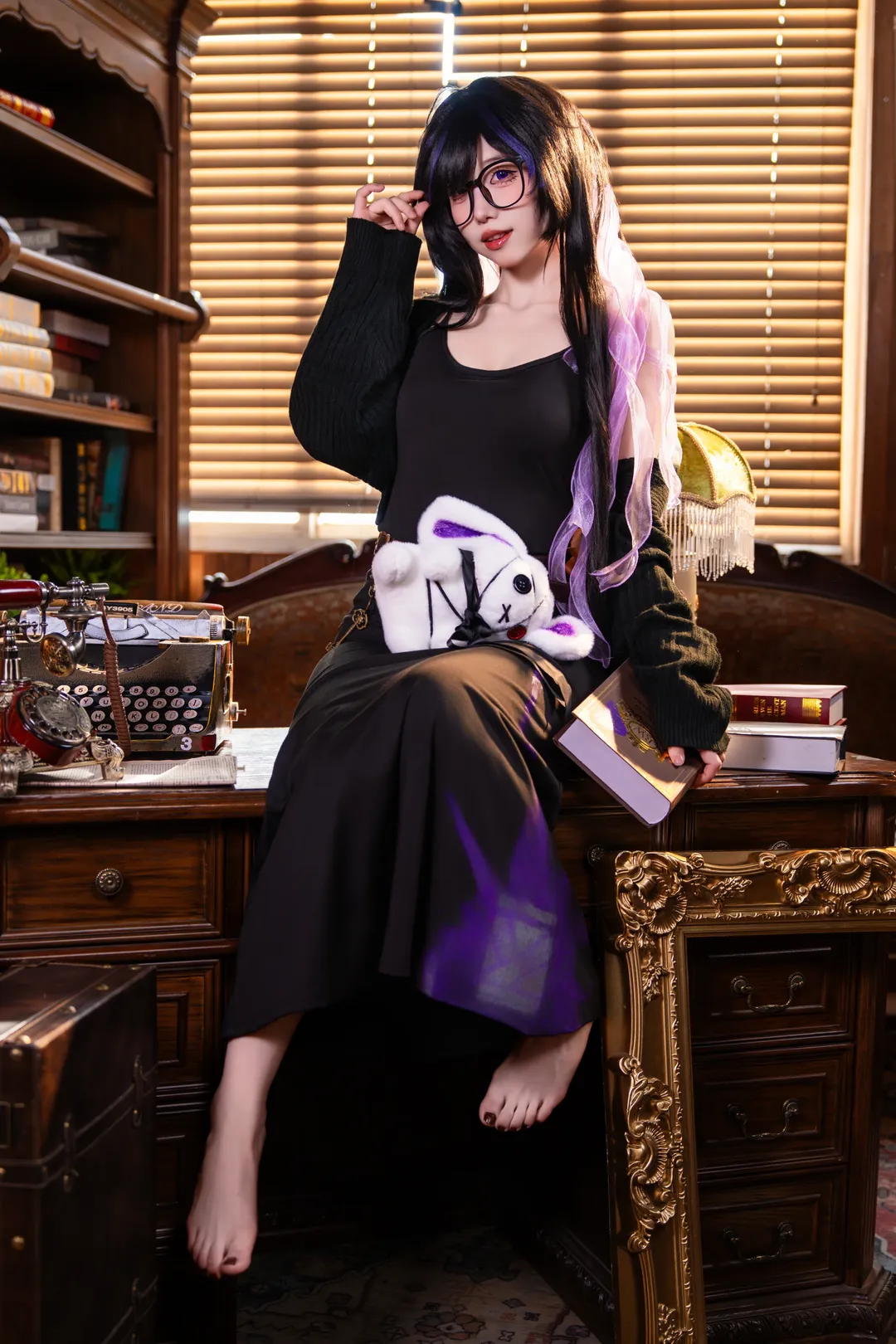 cosplay, 二次元摄影, 胜利女神妮姬, 蕾贝儿cos, 书房写真 - 第4张