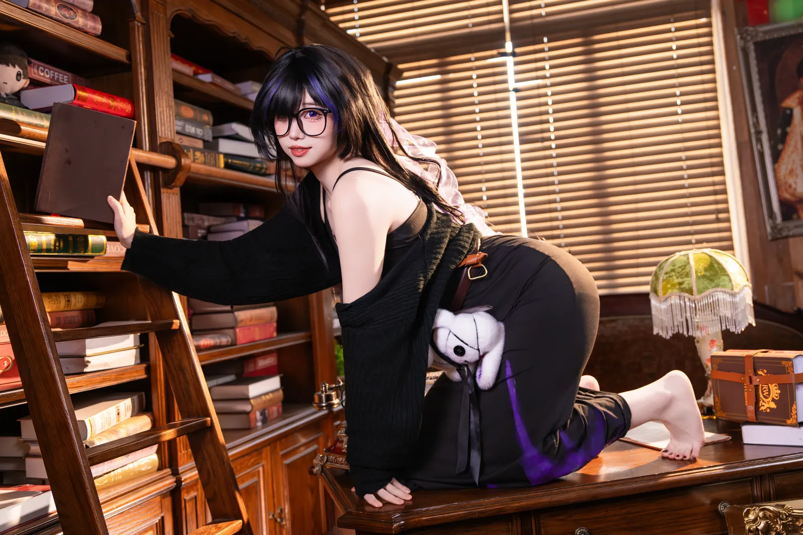 二次元摄影, 胜利女神妮姬, 蕾贝儿cos, 正片分享, 沉浸式书房