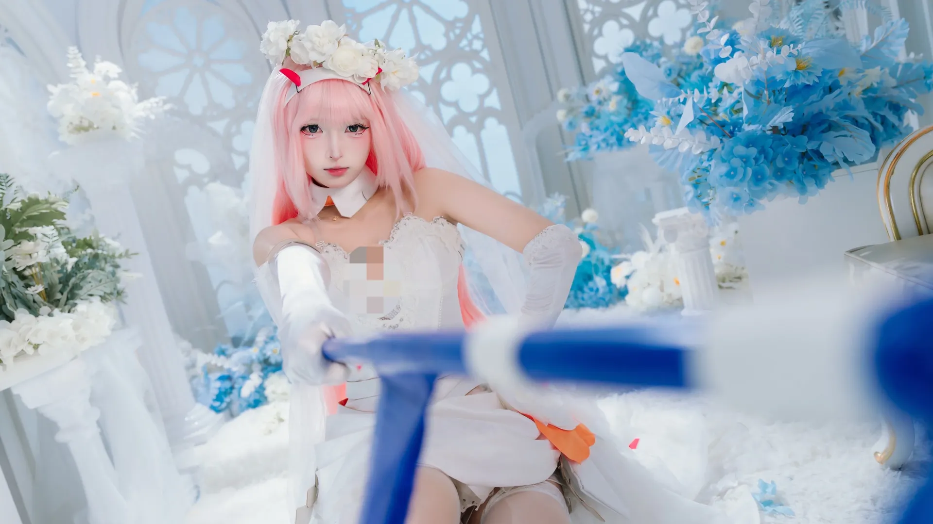 二次元摄影, 花嫁cosplay, 02cos, 国家队, 白纱正片 - 第1张