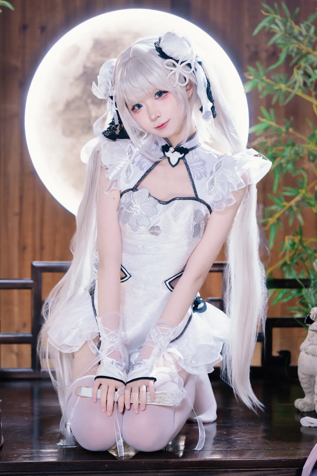 二次元, 永劫无间, 殷紫萍cos, cosplay摄影, 白丝旗袍