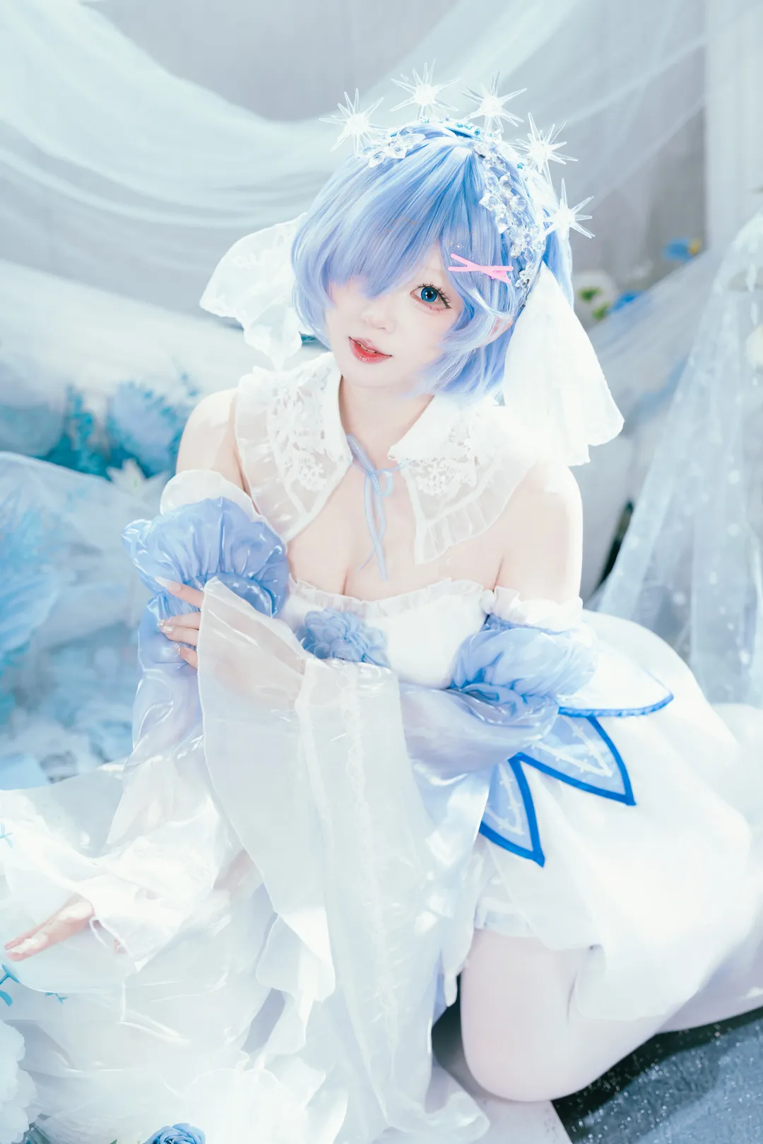 二次元撮影, Re:ゼロから始める異世界生活, レム コスプレ, コスプレ撮影, クリスタルドレス - 1枚目