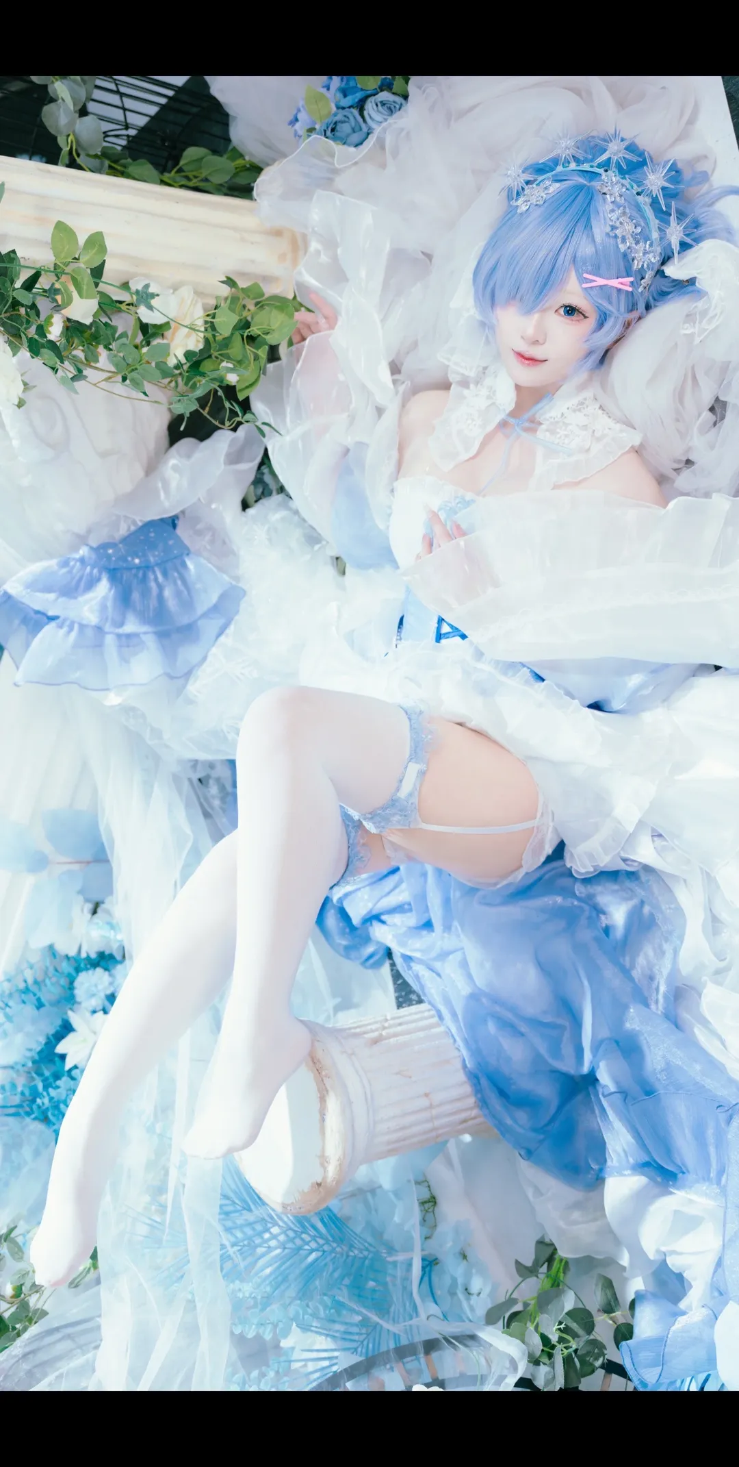 二次元撮影, Re:ゼロから始める異世界生活, レム コスプレ, コスプレ撮影, クリスタルドレス - 2枚目